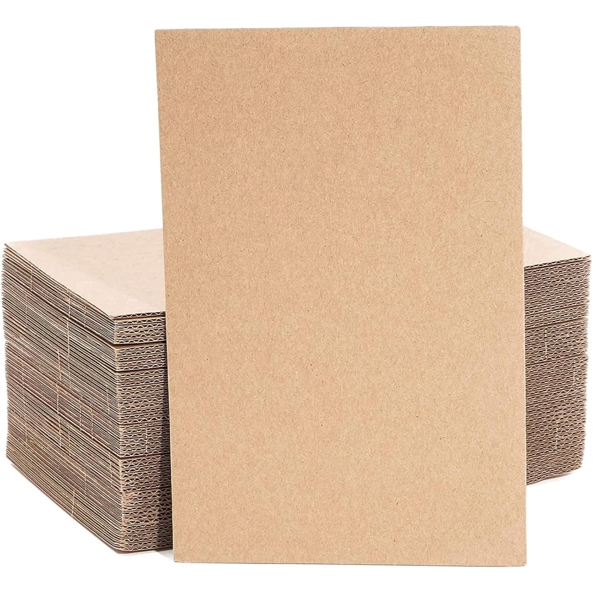 SelfHold Brown Corrugated Cardboard Packaging Sheets - A2 Size, 100 Sheets