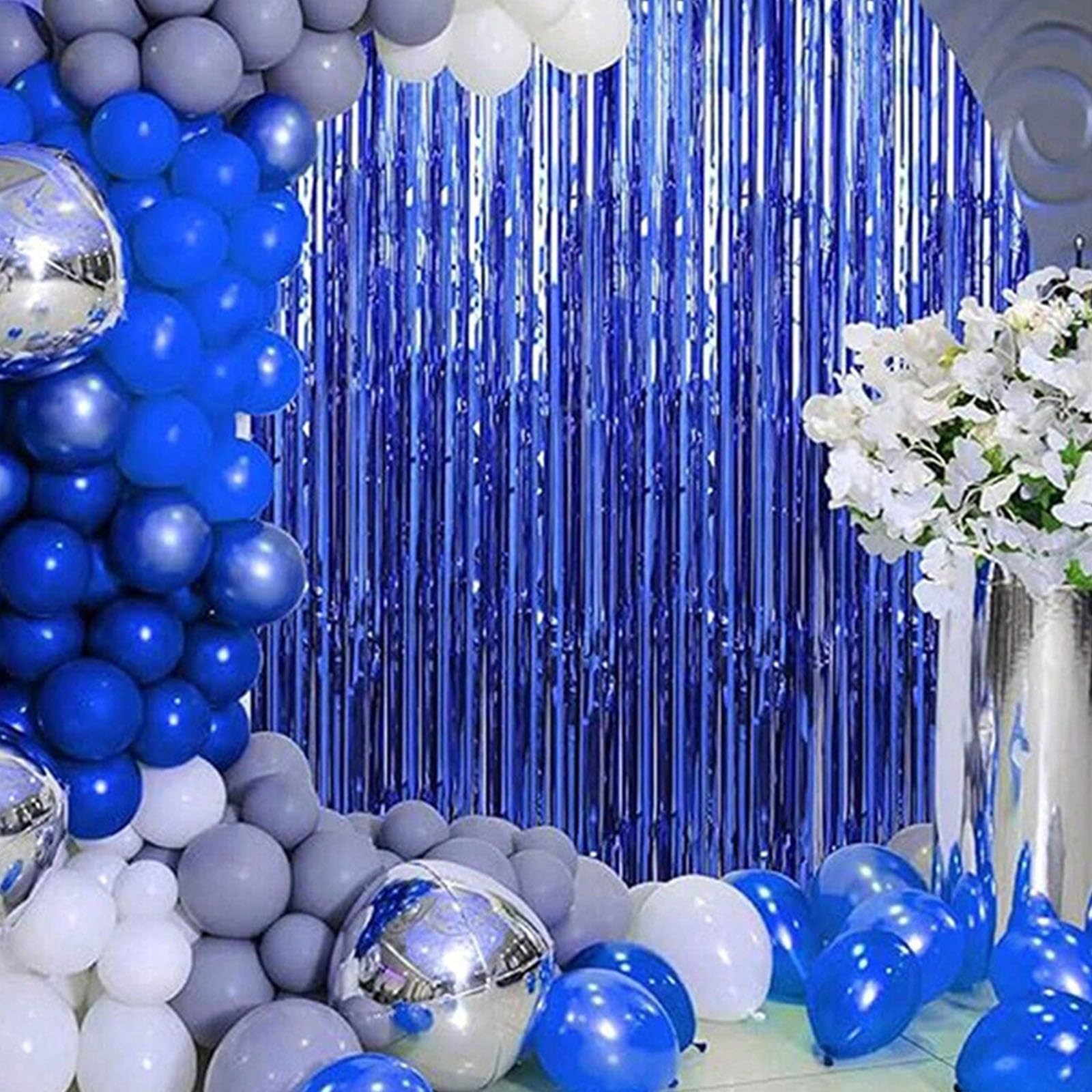 Backdrop Decoration Metallic Foil Tinsel Fringes Curtain Door Hanging Streamers Accessory Holiday Party Supplies