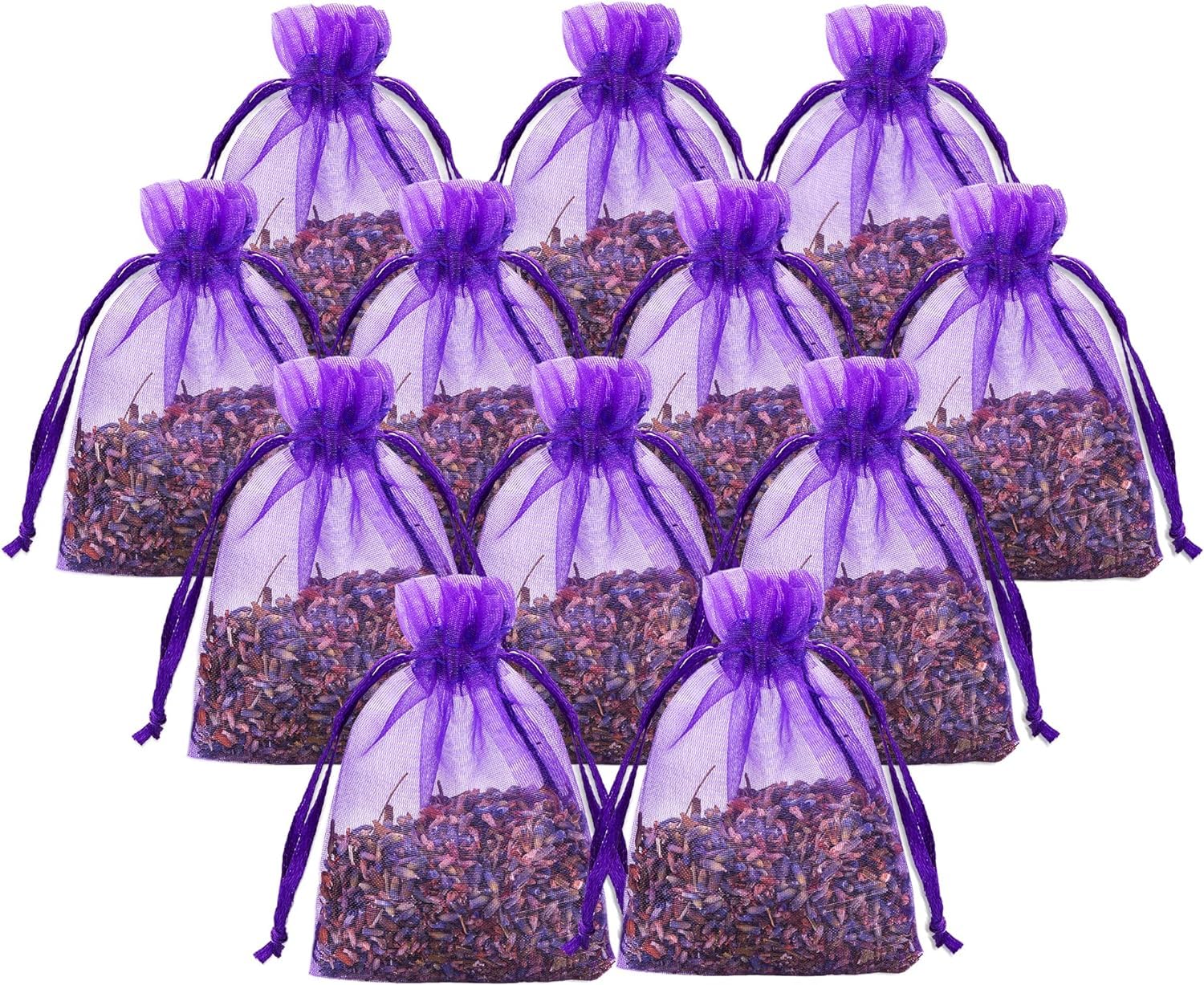 Homarket Lavender Sachet Bags,5g/12pcs for Drawers and Closets Anywhere Fresheners,Dried Lavender Flowers,Longer Lasting Fresh