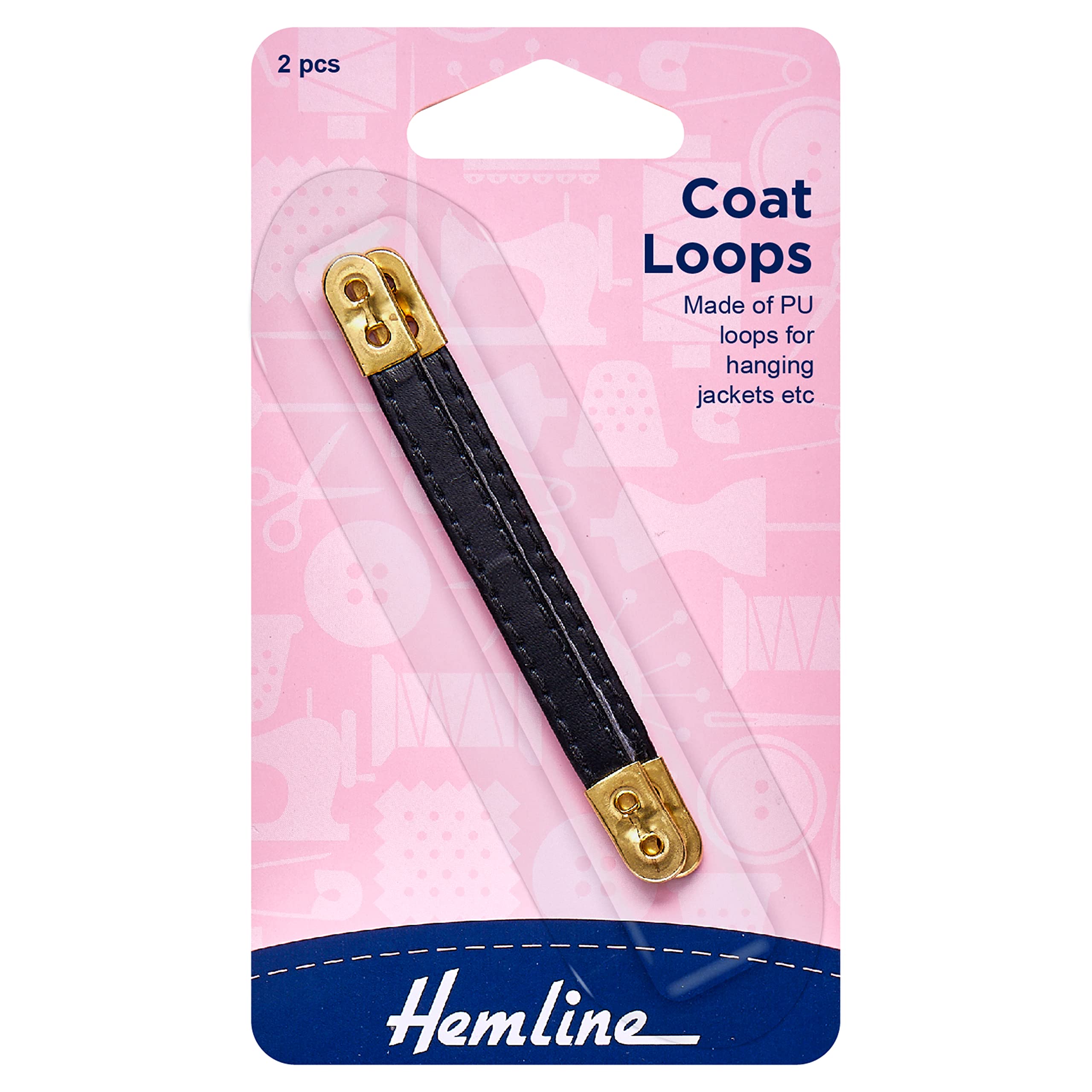 Minerva Coat Loops Black Hemline H789