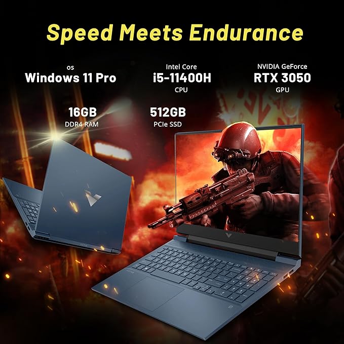 HP Victus 16.1" FHD Portátil Gaming, Intel i5-11400H, 16GB RAM, 512GB SSD miniatura 3