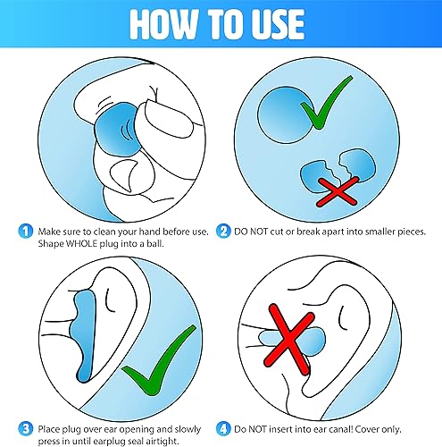 Miniatura 5 de 7 pares de tapones de silicona reutilizables para dormir | Tapones de natación impermeables con cancelación de ruido, reducción de ruido NNR de 32