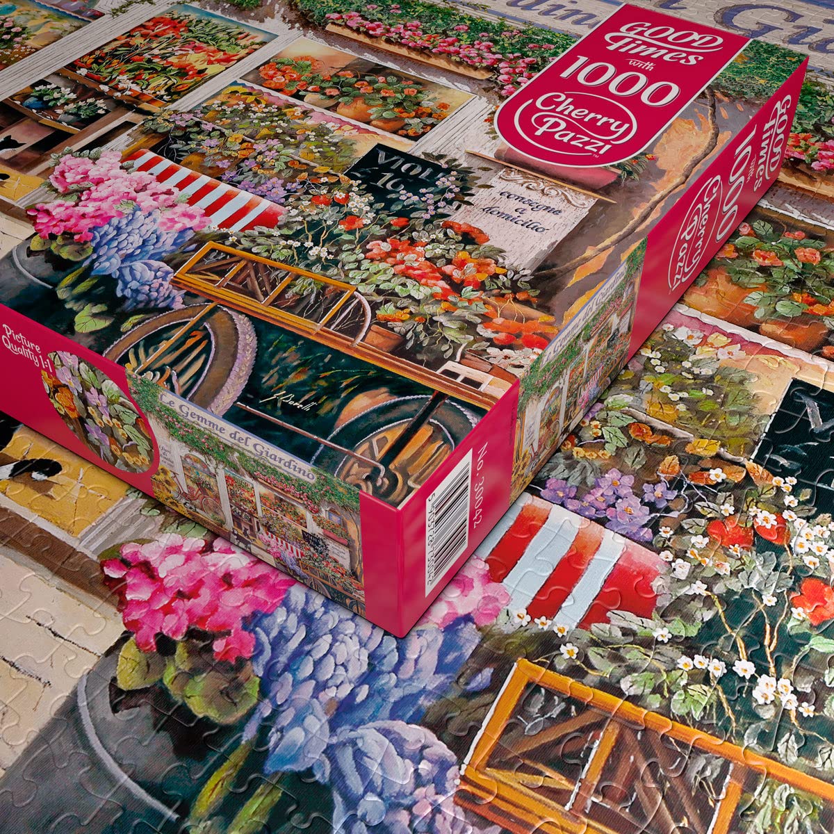Schmidt Cherry Pazzi 1000-Teile-Puzzle – „Le Gemme Del Giardino“ – 70x50 Cm – Mediterraner Blumenladen – Für Erwachsene & Teens