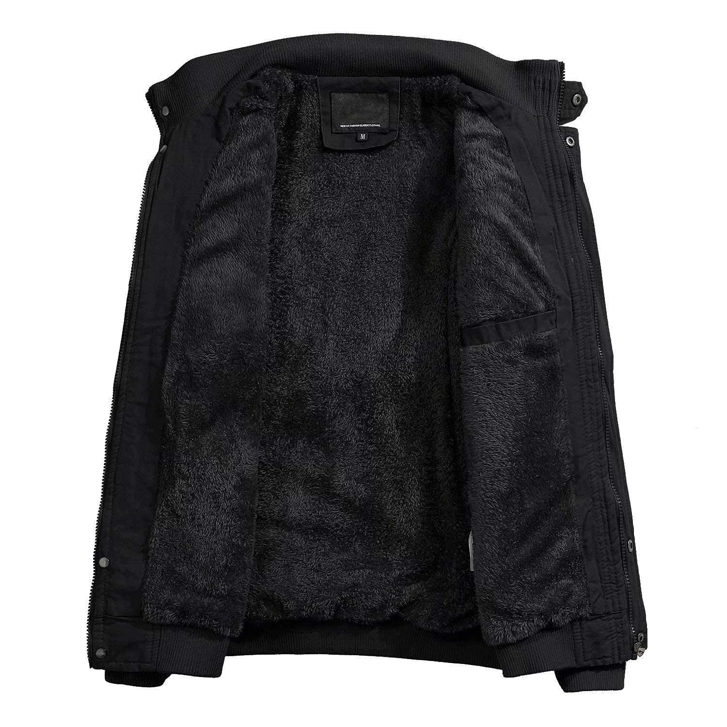 MAGCOMSEN Giacca invernale da uomo in pile caldo giacca bomber militare da lavoro casual giacca a vento cappotto con tasche multiple