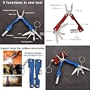 9 in 1 Micro Plier Tool Kit With LED Flash Light | Knife Blade Cutter Key Ring | Traveling Tool Micro Pliers Multi function Multi Utility Plier | Hand Piler Tool (1Pcs)(Multicolor) gallery image
