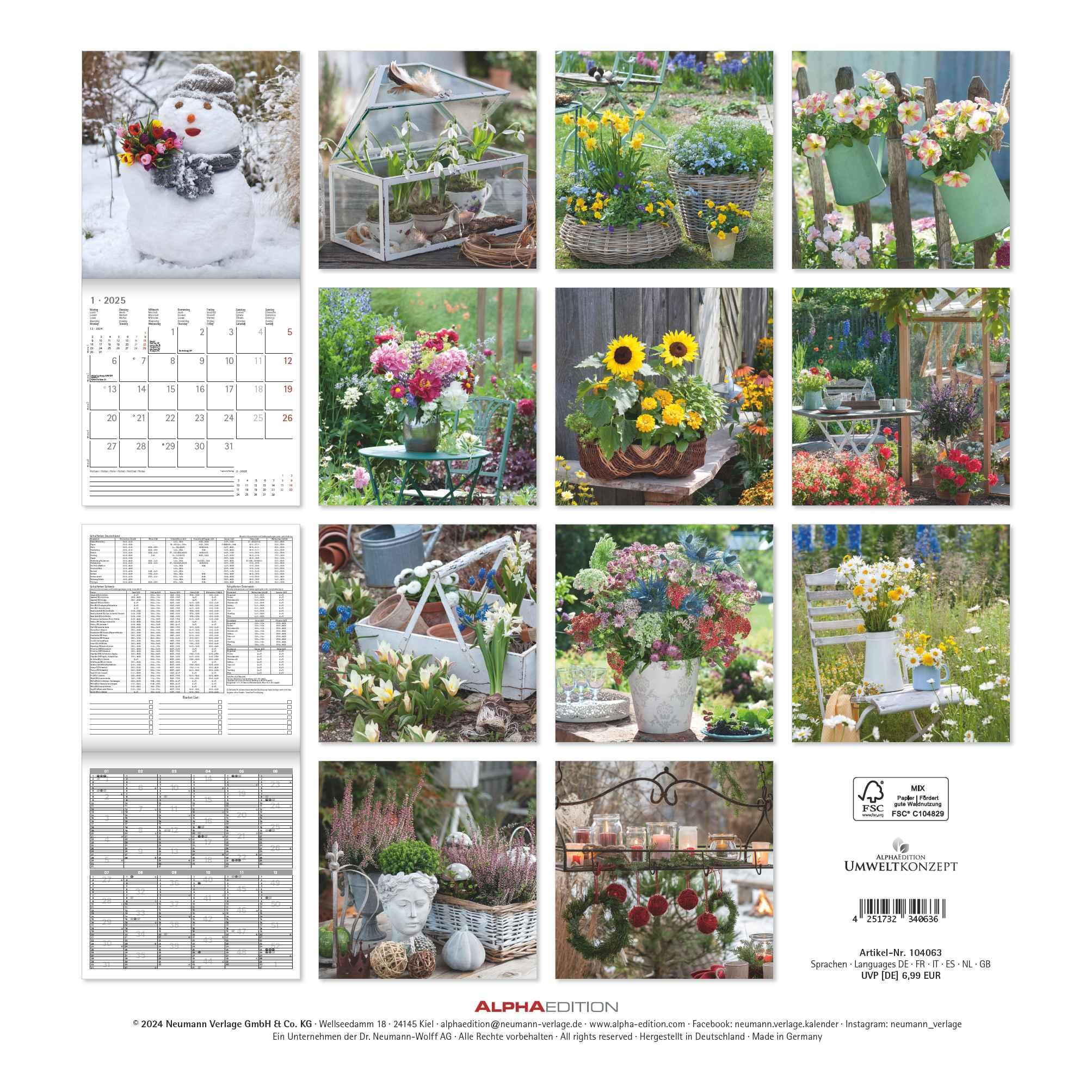 Garden & Decoration 2025 CALENDARIO DA PARETE 30X30 CM