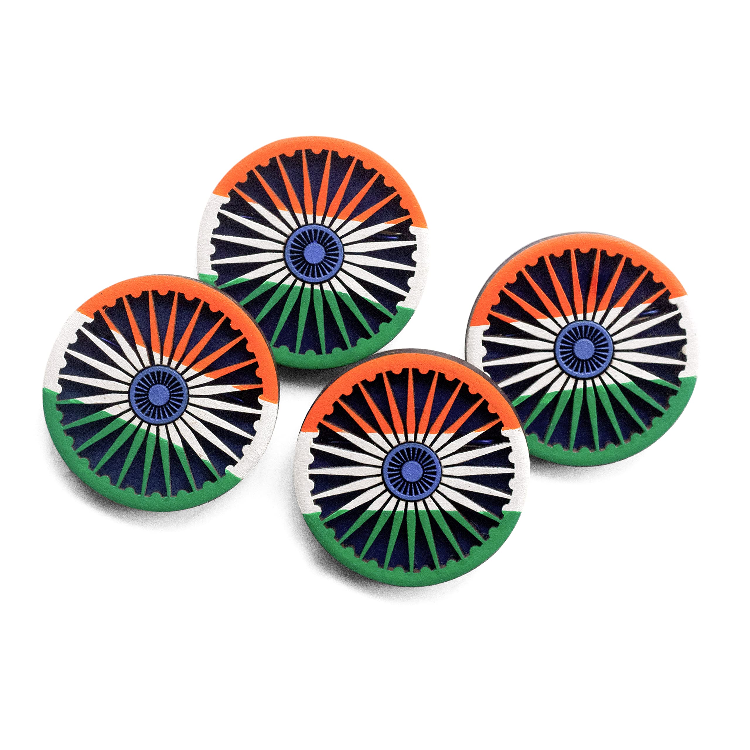 FULKERYA Badge for Independence & Republic Day Celebrations | Tricolour Indian Flag Badge with Metal Pin on back side for Suit, Shirts, Clothes | Plastic Free | Pack of 4-image-27