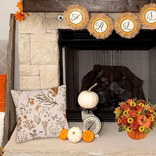 Miniatura 10 de JOOCAR Fundas de almohada de otoño con hojas de arce rojas de 12 x 20 pulgadas, funda de cojín lumbar decorativa para decoración de Acción de Gracias