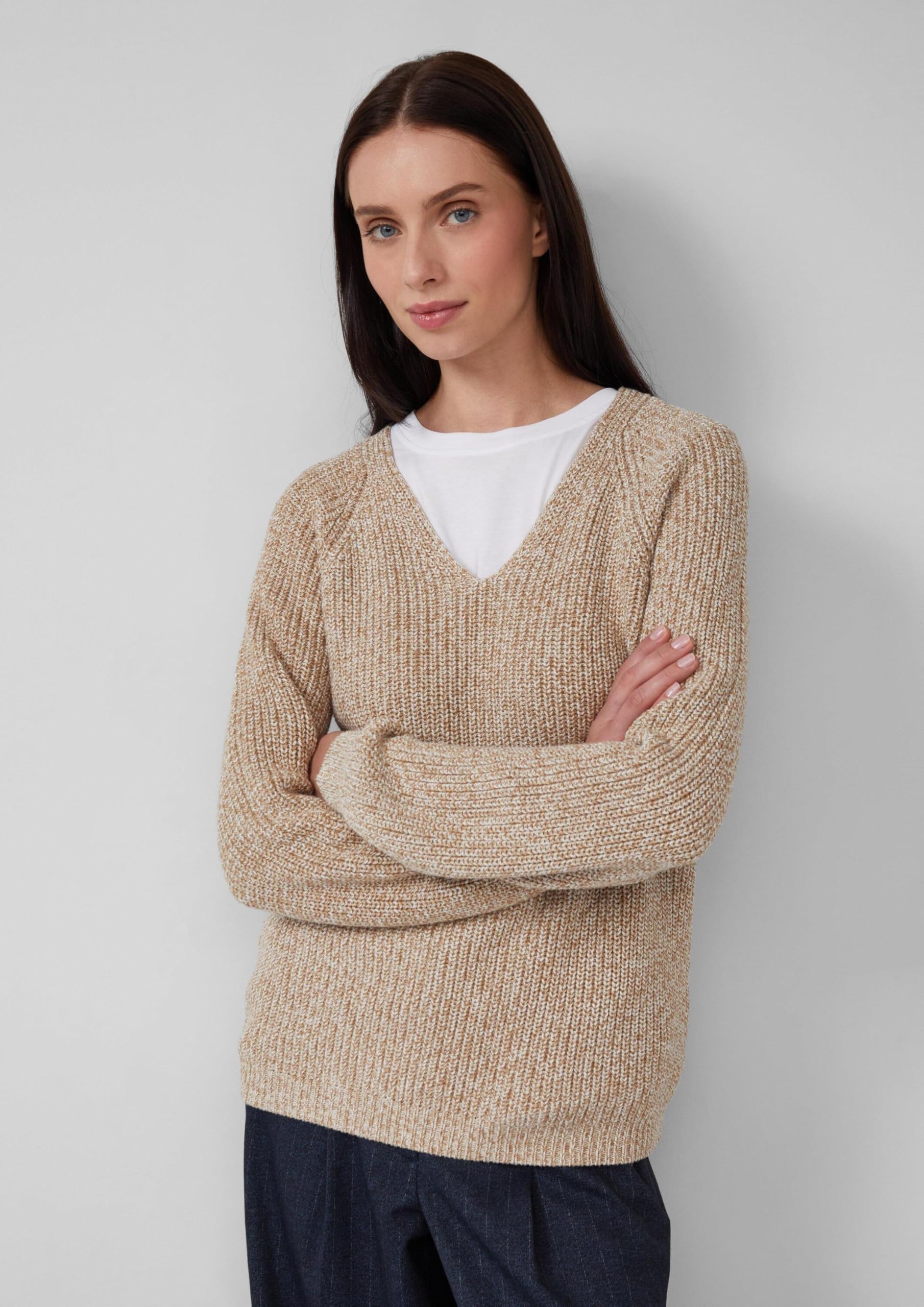 s.Oliver Strickpullover mit V-Ausschnitt und Raglanärmeln