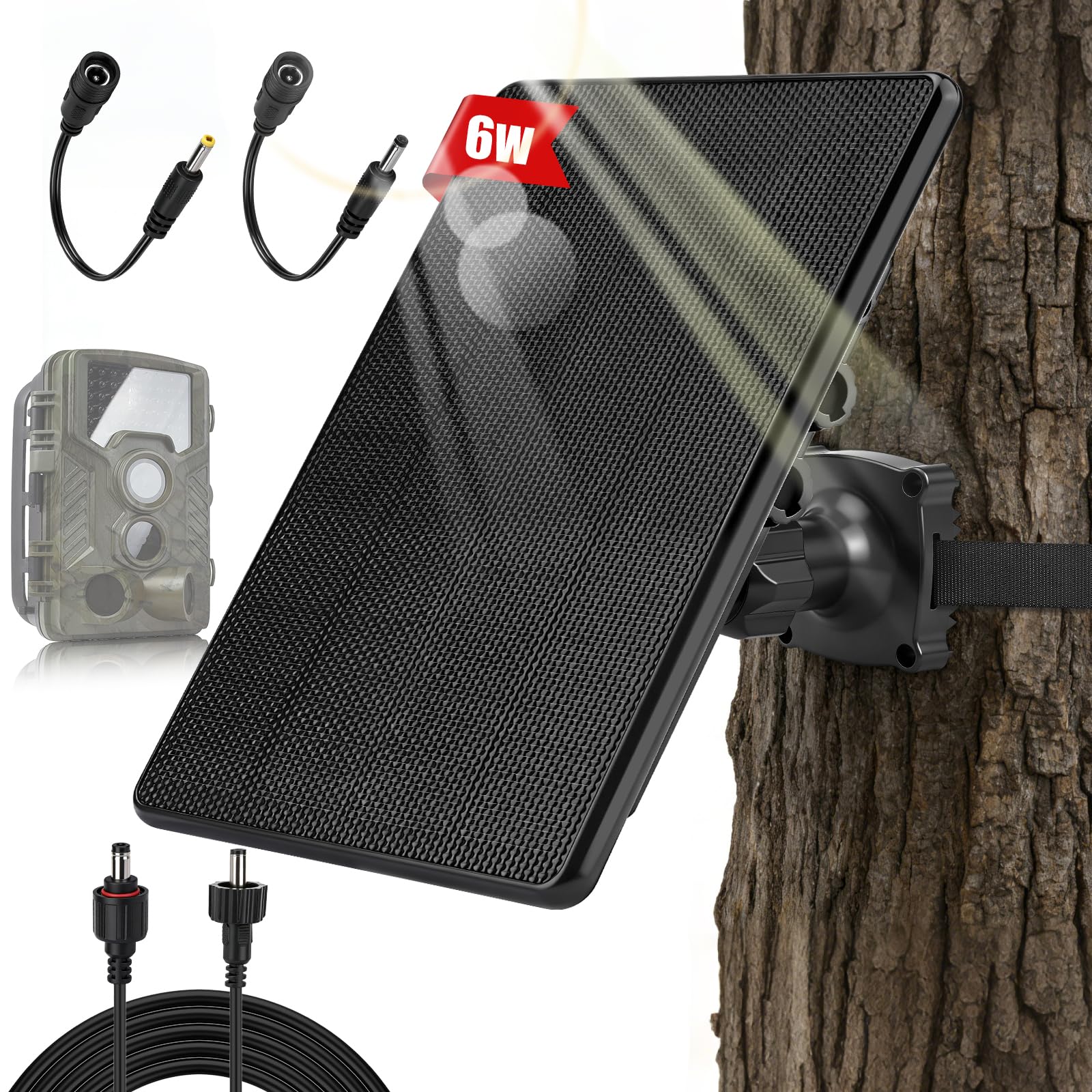 Solarpanel für Wildkamera 12V/9V/6V 7,4V 4000mAh Akku IP65 Jagdzubehör
