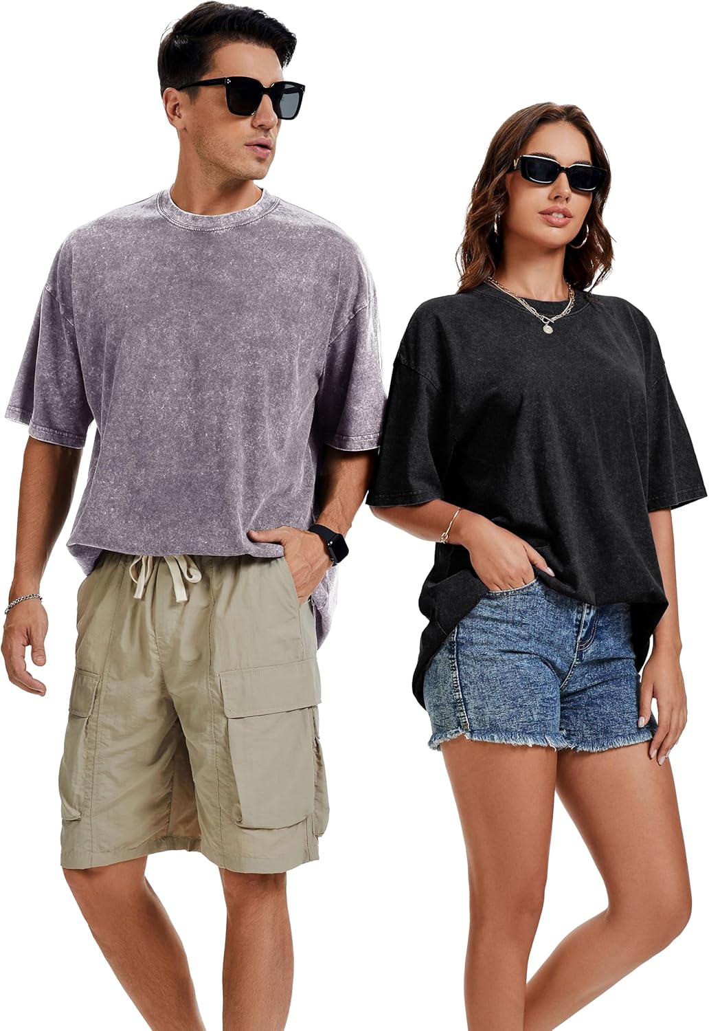 rosemia Oversized Tshirts for Men Vintage Short Sleeve Shirts Acid Wash Basic Tees - Image 7