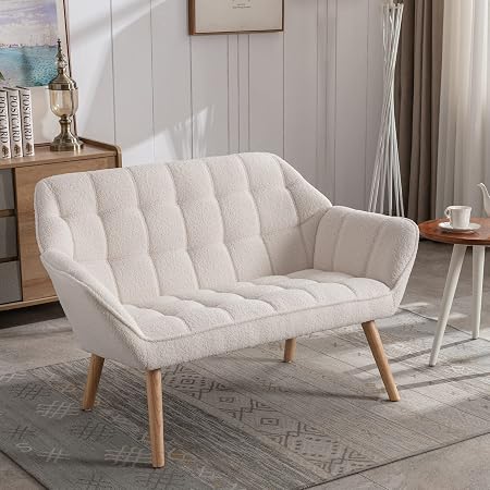 Changjie Furniture Small Loveseat Sofa, Upholstered Small