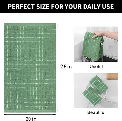 Miniatura 133 de Homaxy Toallas de cocina de rizo 100% algodón (gris oscuro, 13 x 28 pulgadas), diseño a cuadros, suaves y súper absorbentes, paquete de 6