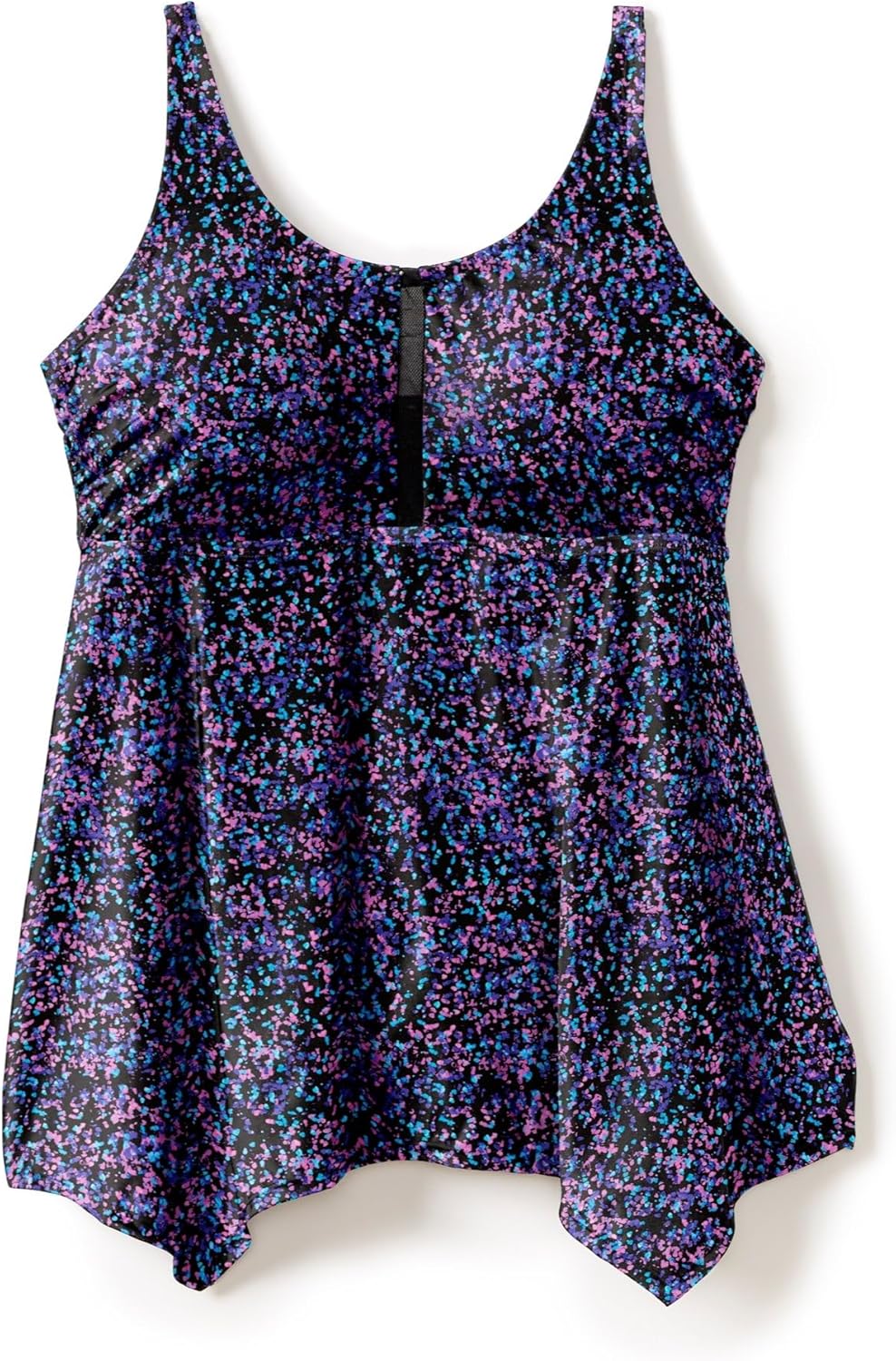 Swimsuits For All Swim 365 Women's Plus Size Longer-Length Handkerchief Hem Tankini Top