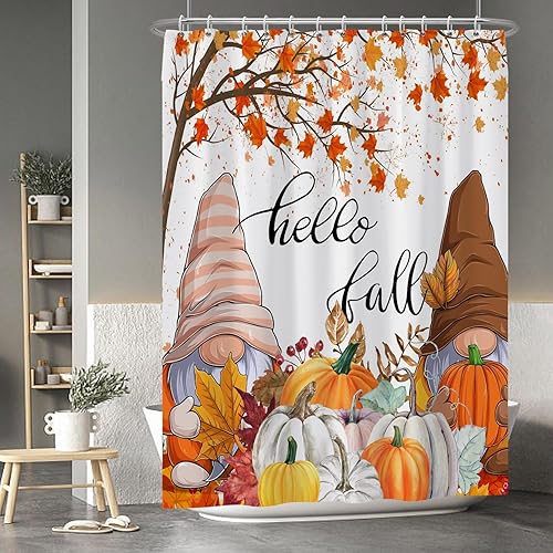 Miniatura 90 de Baocicco Juego de cortinas de ducha de fantasmas de Halloween, encantadores fantasmas de dibujos animados, divertidos trucos o tratos, cortinas de