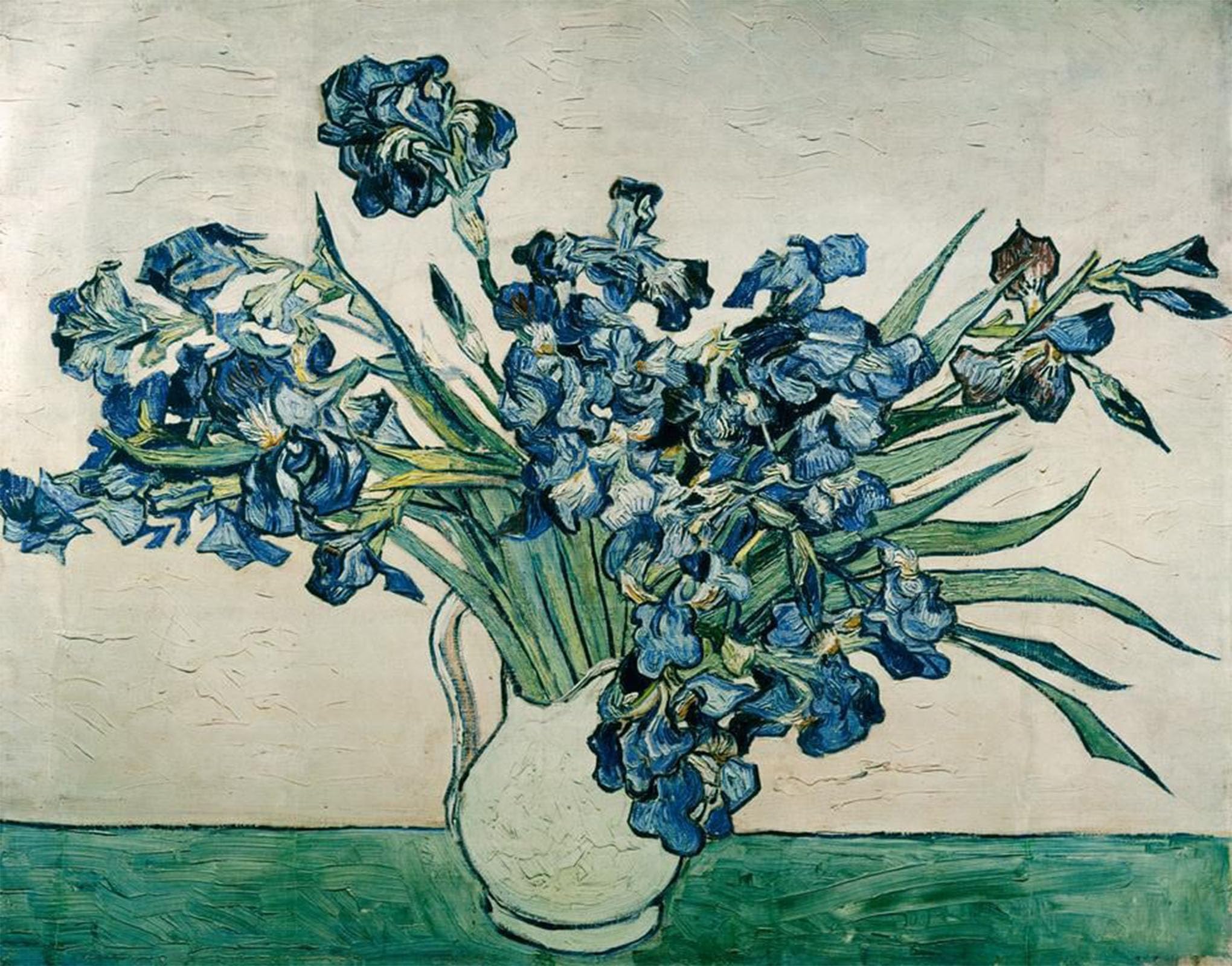 ARTXLXXBN Famous Print Painting Colorful Art Print Vase with Irises Canvas Art Decorations for Home Decor 60x90cm