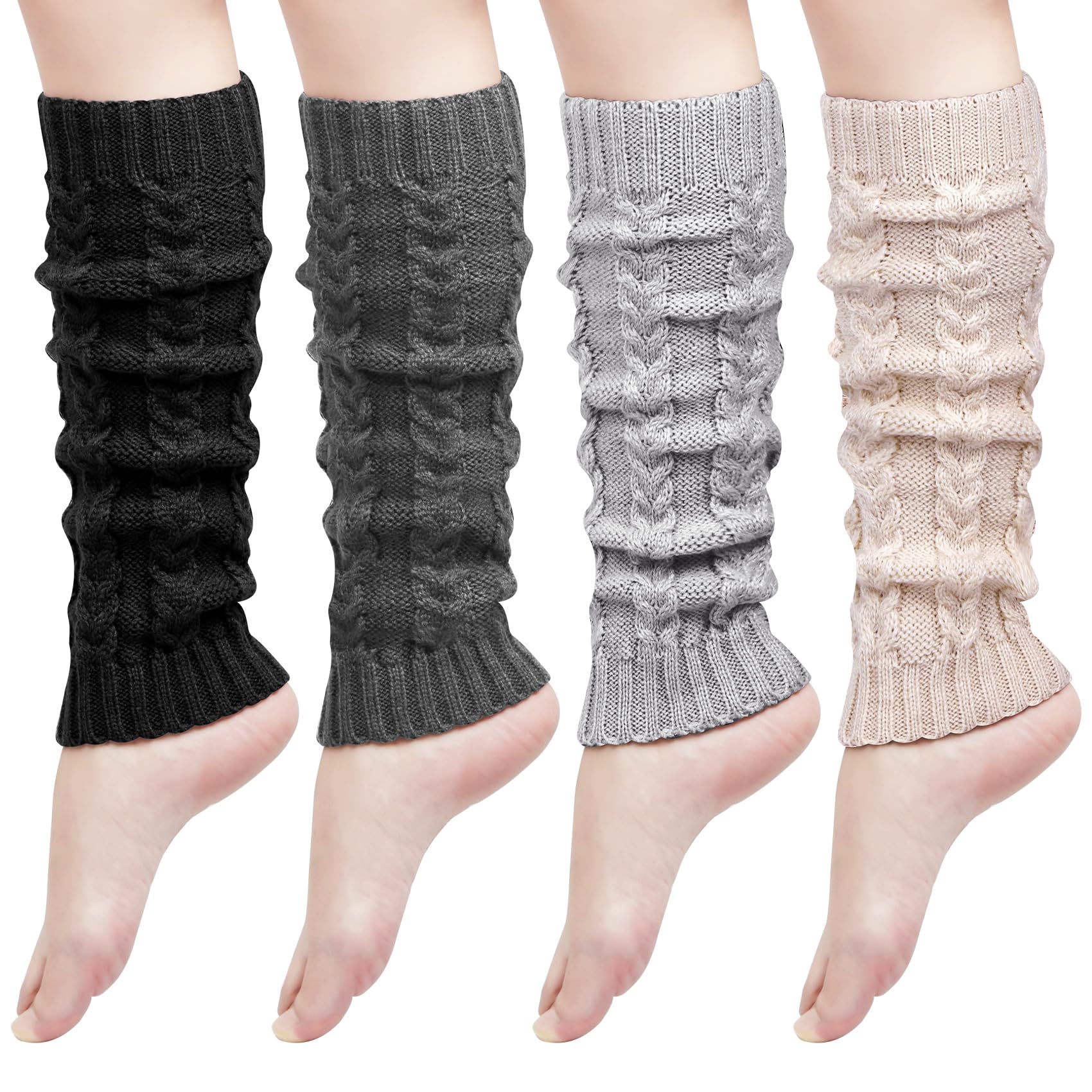 Loritta Womens Leg Warmers Winter Warm Knit Long Boot Socks Slouch Knee High 80s for Party