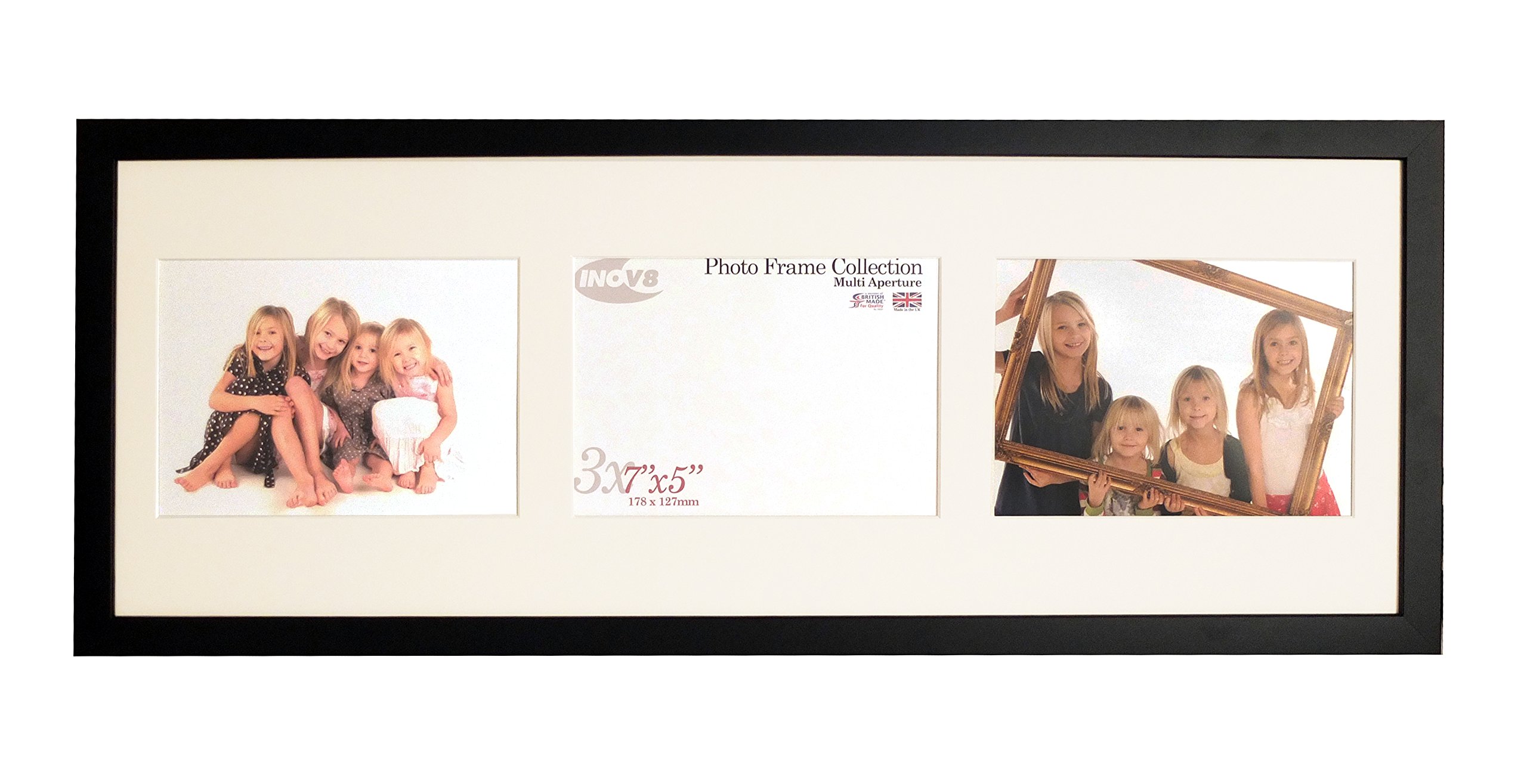 Inov8 Black Framing Pfws-Akbk-Ta6 Photo Frame Auckland Pine Triple App 7X5 X 3L 1Pk, 40.64 X 40.64 X 2.54 Cm