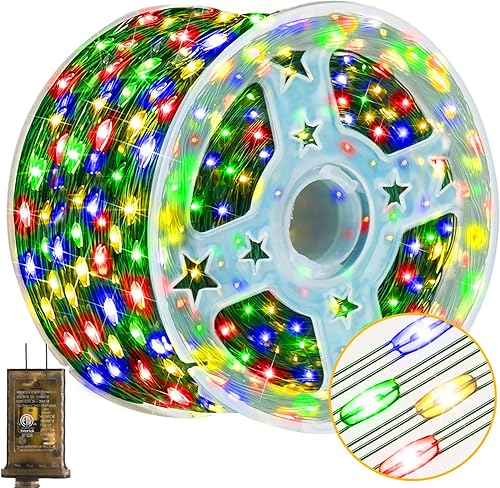 Miniatura 6 de KNONEW Guirnalda de luces de Navidad para exteriores de 400 pies, 1200 luces LED para exteriores, impermeable, 8 modos, tiempos de memoria,