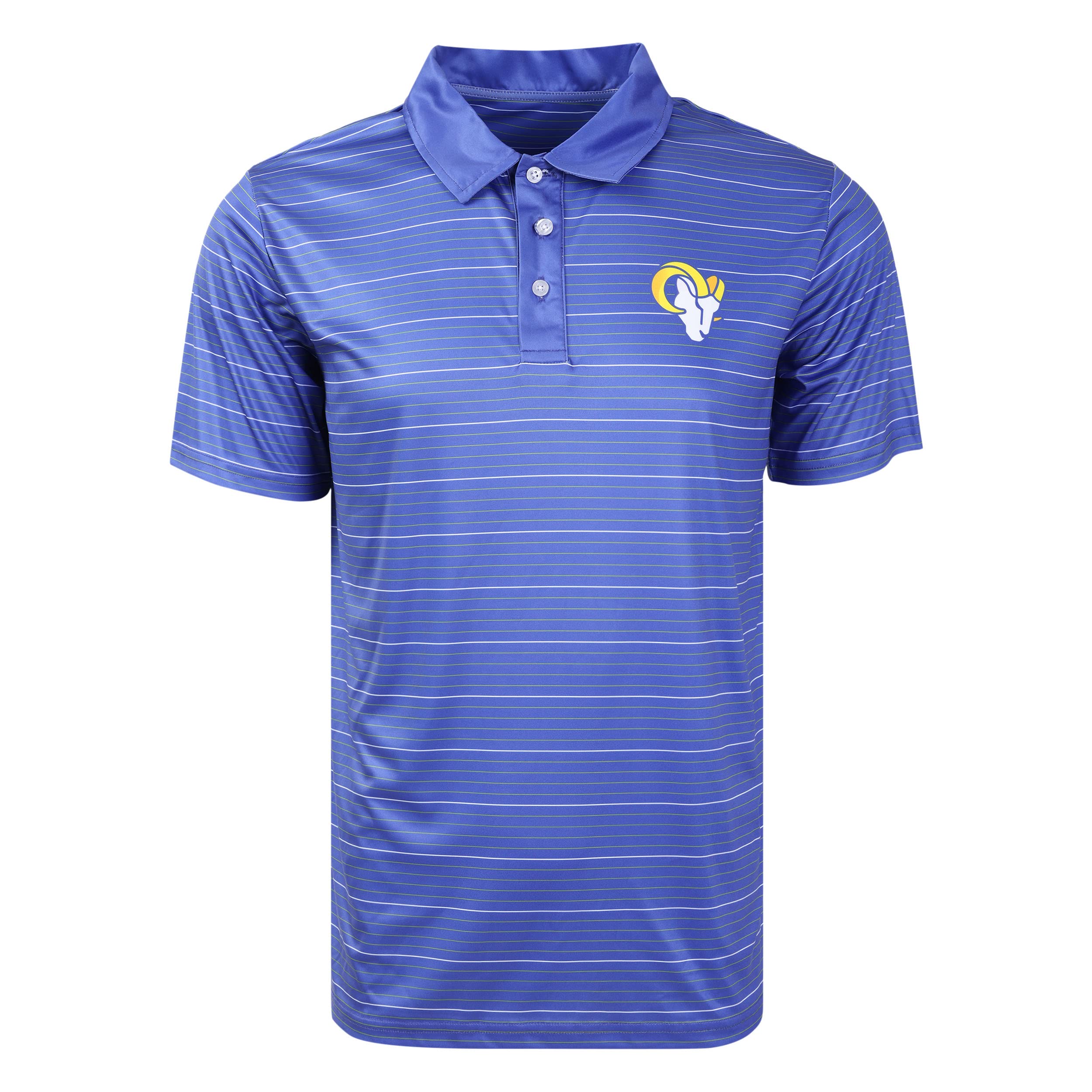 FOCO Men's NFL Team Logo Polo Short Sleeve Polyester Shirt, Striped, X-Large