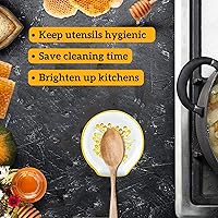 Vista 3 de Descansacucharas de Abeja de Miel Decoración de Cocina, Decoraciones de Abejorro Decoración de Panal - Soporte de Colmena Accesorios de Abeja