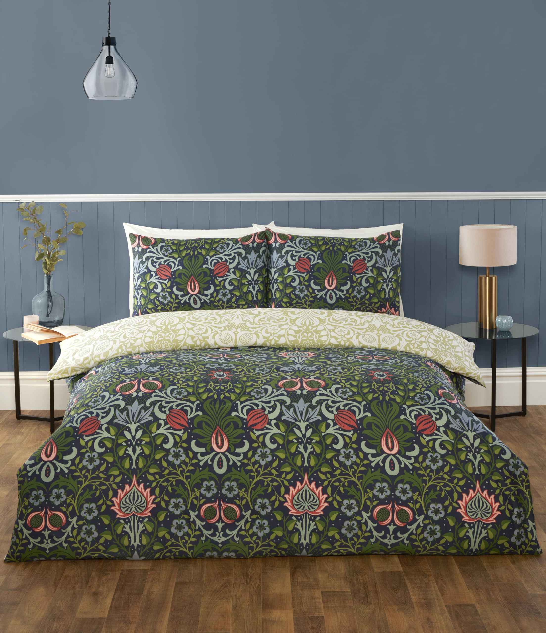 Rapport Heritage Flora Navy Duvet Cover Set Double Bedding Set from B&Q