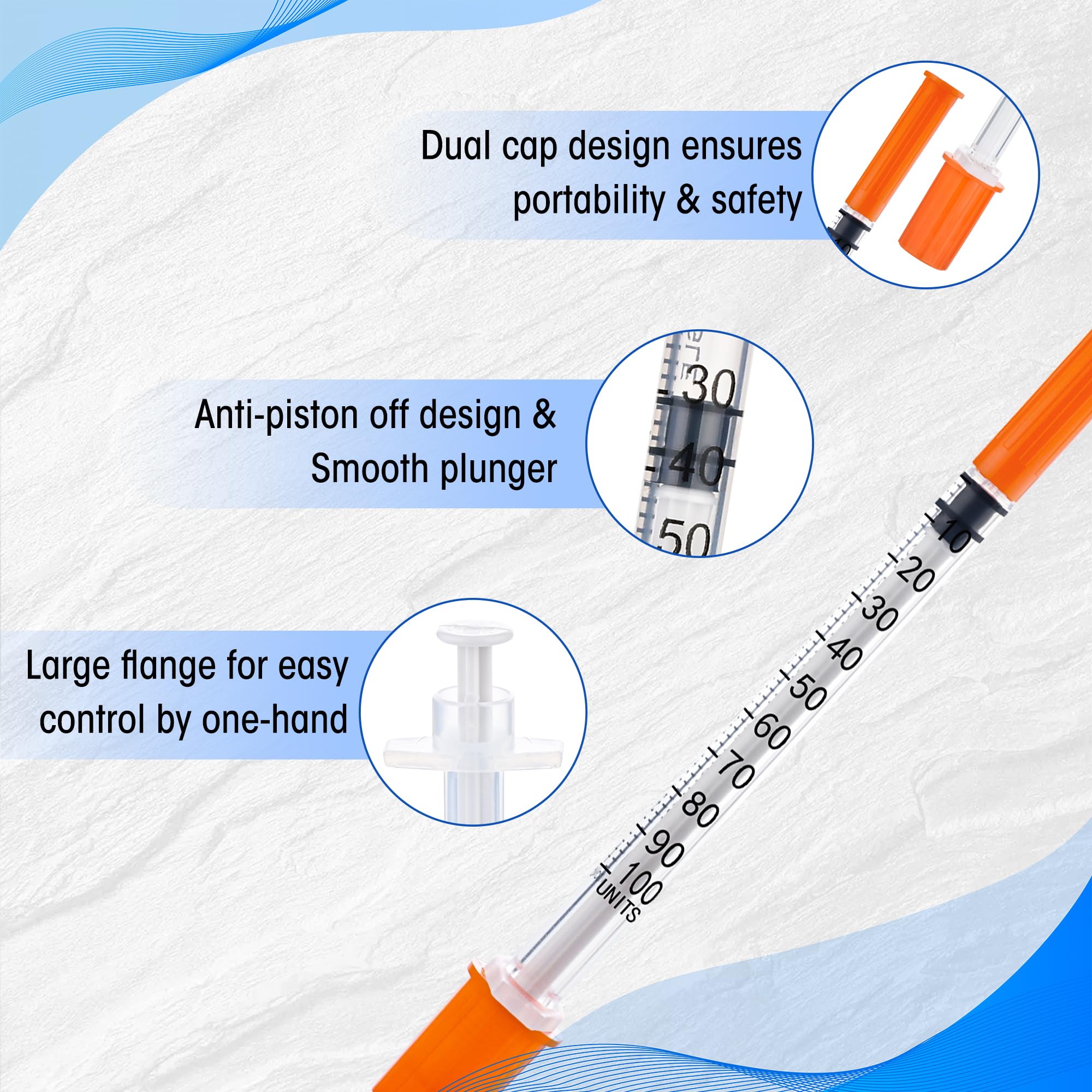 100 unidades de tubo de plástico de 1 ml/cc (31 g, 6 mm), herramientas de medición multiusos, empaquetadas individualmente, accesorios de laboratorio (100)