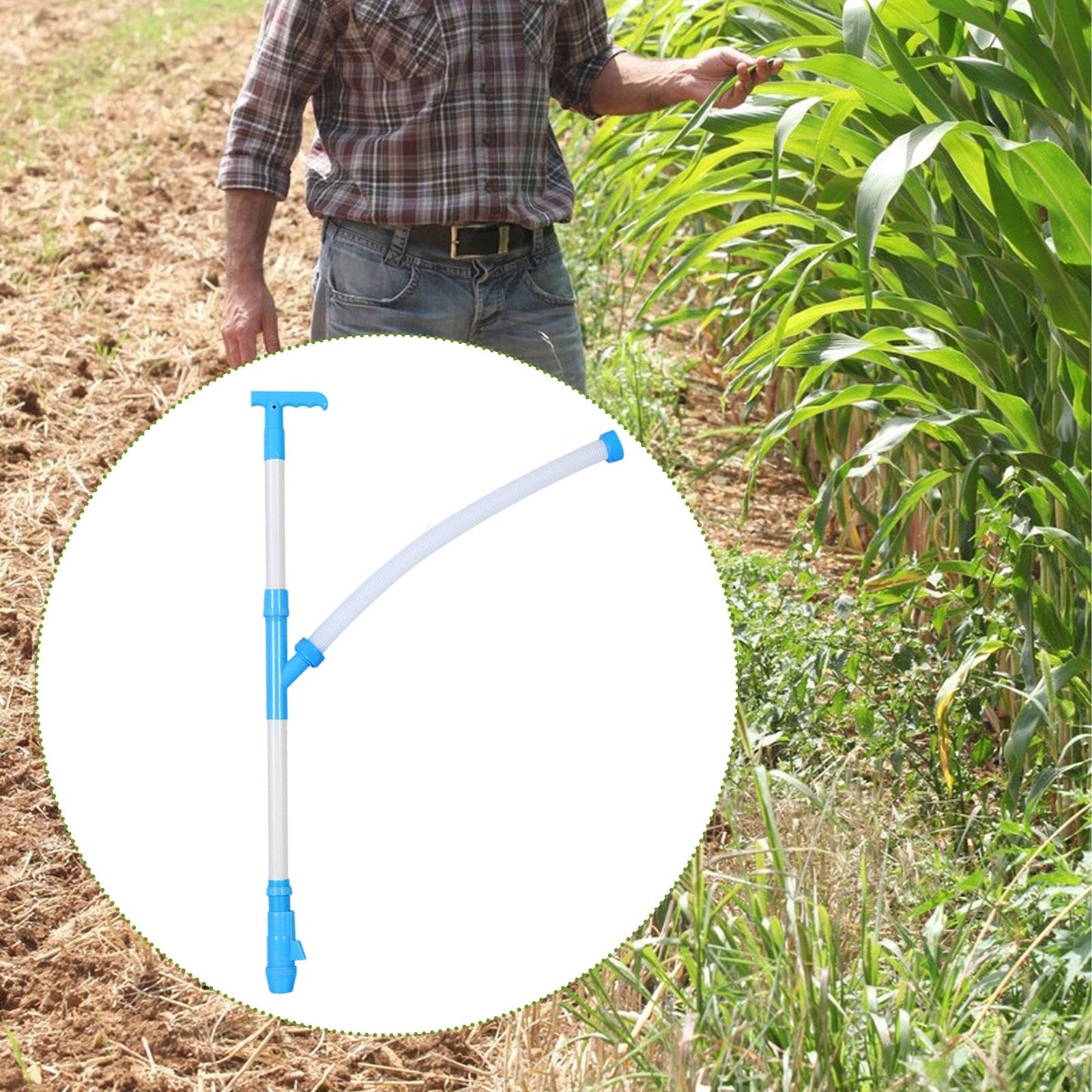 Spandiconcime manuale Strumento di fertilizzazione per risparmiare manodopera per verdure Mais Alberi da frutto 35,43 pollici PVC- Controllo manuale