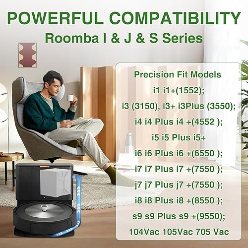 Miniatura 5 de VBN Paquete de 26 bolsas de vacío para iRobot Roomba serie I & S & J Clean Base, Fit i3 i3+ i4 i4+ i5 i5+ i6 i6+ i7 i7+ i8 i8+ j7 j7+ s9 s9+, bolsas