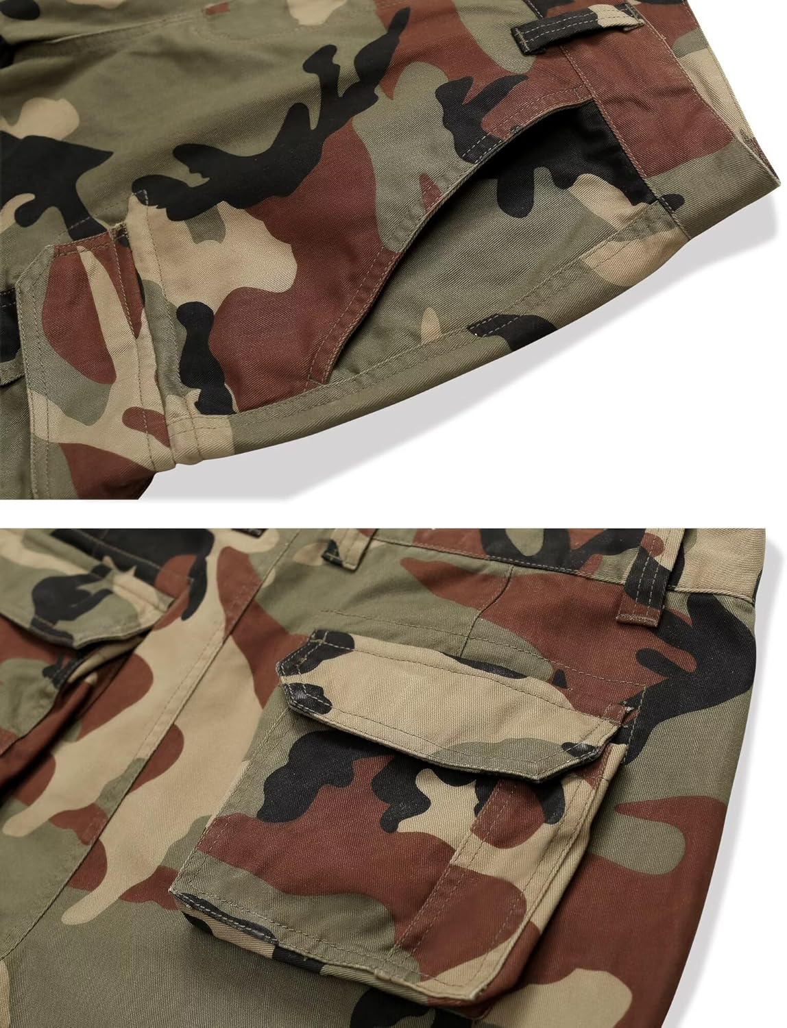 KOCTHOMY Mens Cargo Shorts Cotton Relaxed Fit Zipper Pocket Camo Casual Work Shorts with 9 Pockets No Belt - Image 4