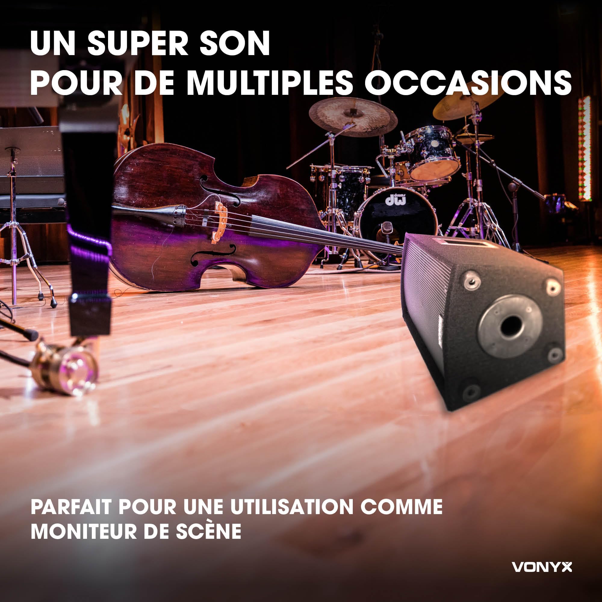 VONYX SL8 Enceinte Sono Passive, Puissance de 400 Watts, Woofer 8 Pouces, Facile à Transporter avec Ses Poignées, Montage sur Pied, Enceinte Sono Idéale pour DJ Mobiles et Soirées à la Maison