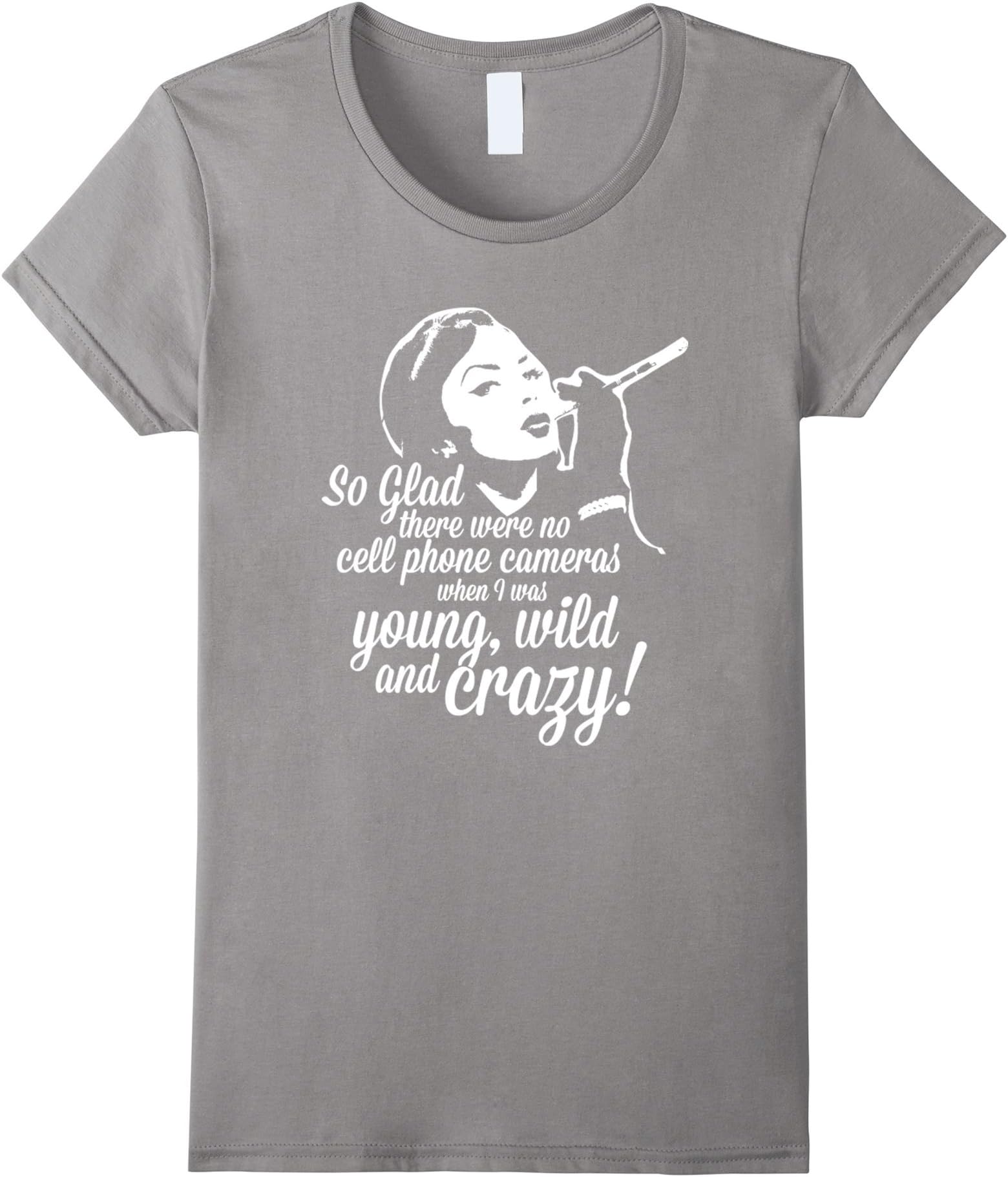 Women's Young and Crazy T-Shirt for Baby Boomers XL Slate