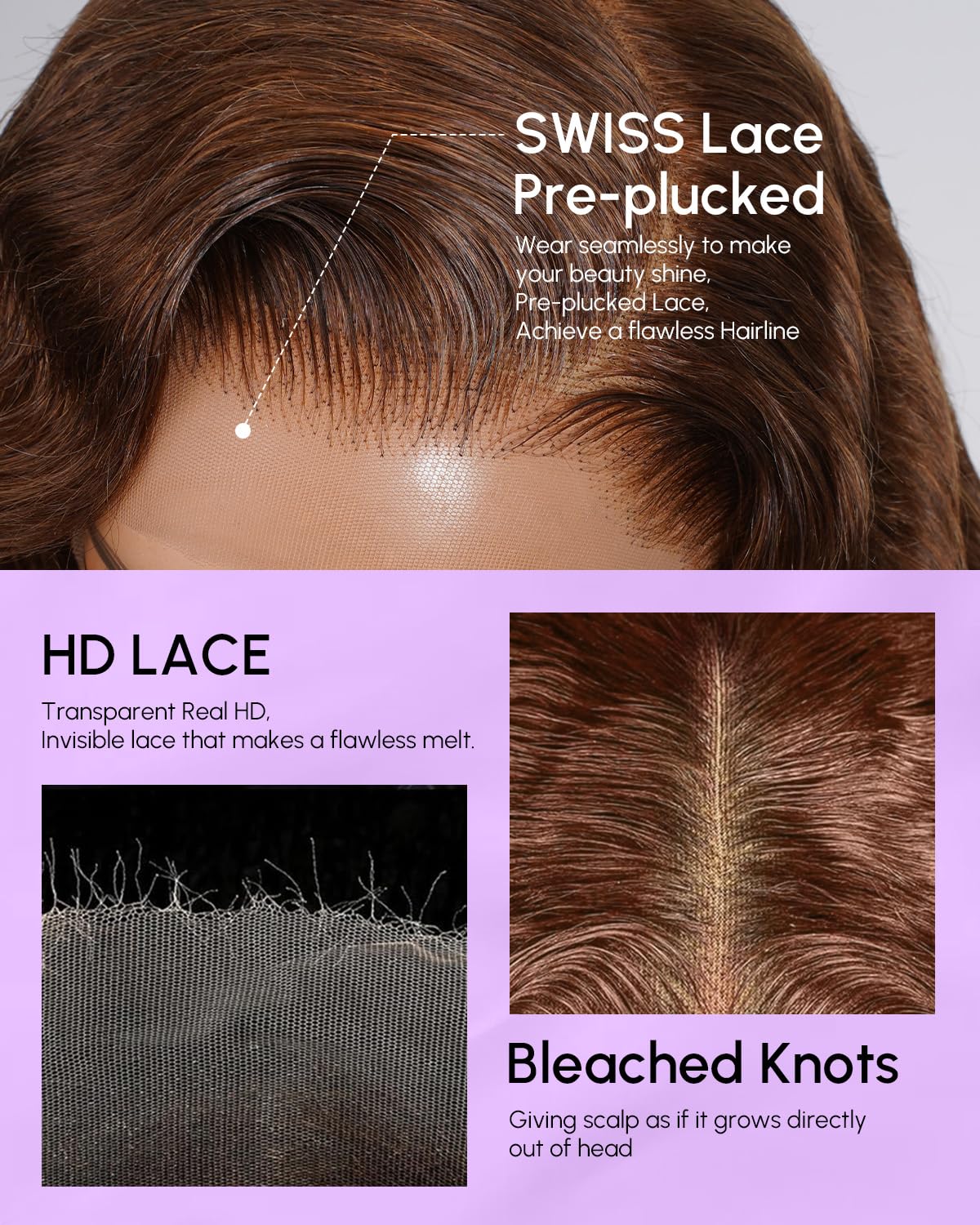 28 Inch Chocolate Brown Deep Wave Lace Front Wig Human Hair 13x6 200% Density Hd Lace Front Glueless Wigs Curly Wig Human Hair Pre Plucked With Baby Hair