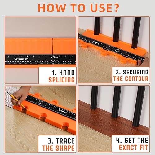 Miniatura 3 de VEITORLD Medidor de contorno conectable (10 + 5 pulgadas), regalos únicos para él, hombres, marido, novio, día de San Valentín, duplicador de