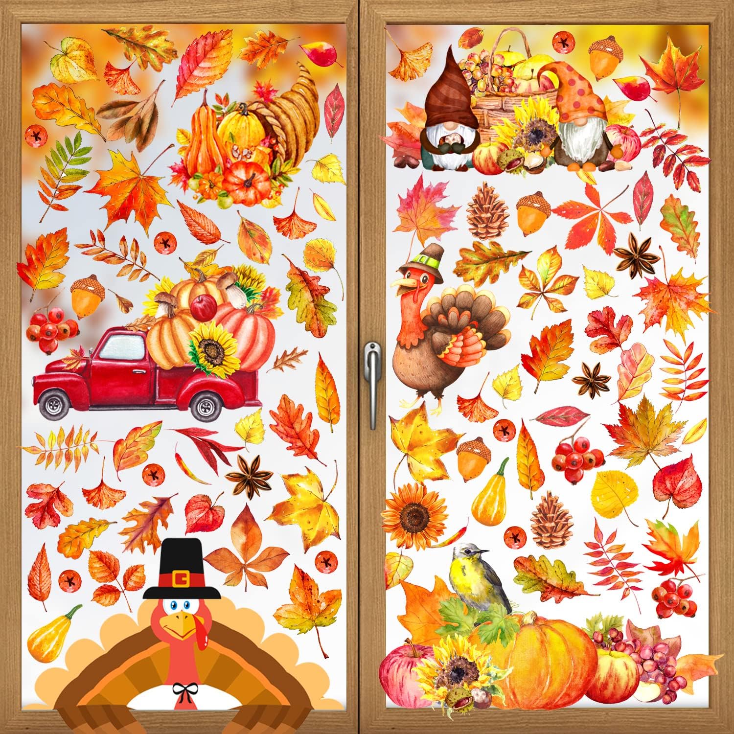 Amazon.com: Fall Window Cling Fall Window Sticker Decor for Offices ...