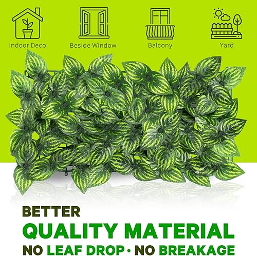 Miniatura 4 de Jinwu Rejilla de hiedra artificial para valla de privacidad, seto de hiedra sintética artificial de 120 x 60 pulgadas, valla de privacidad sintética