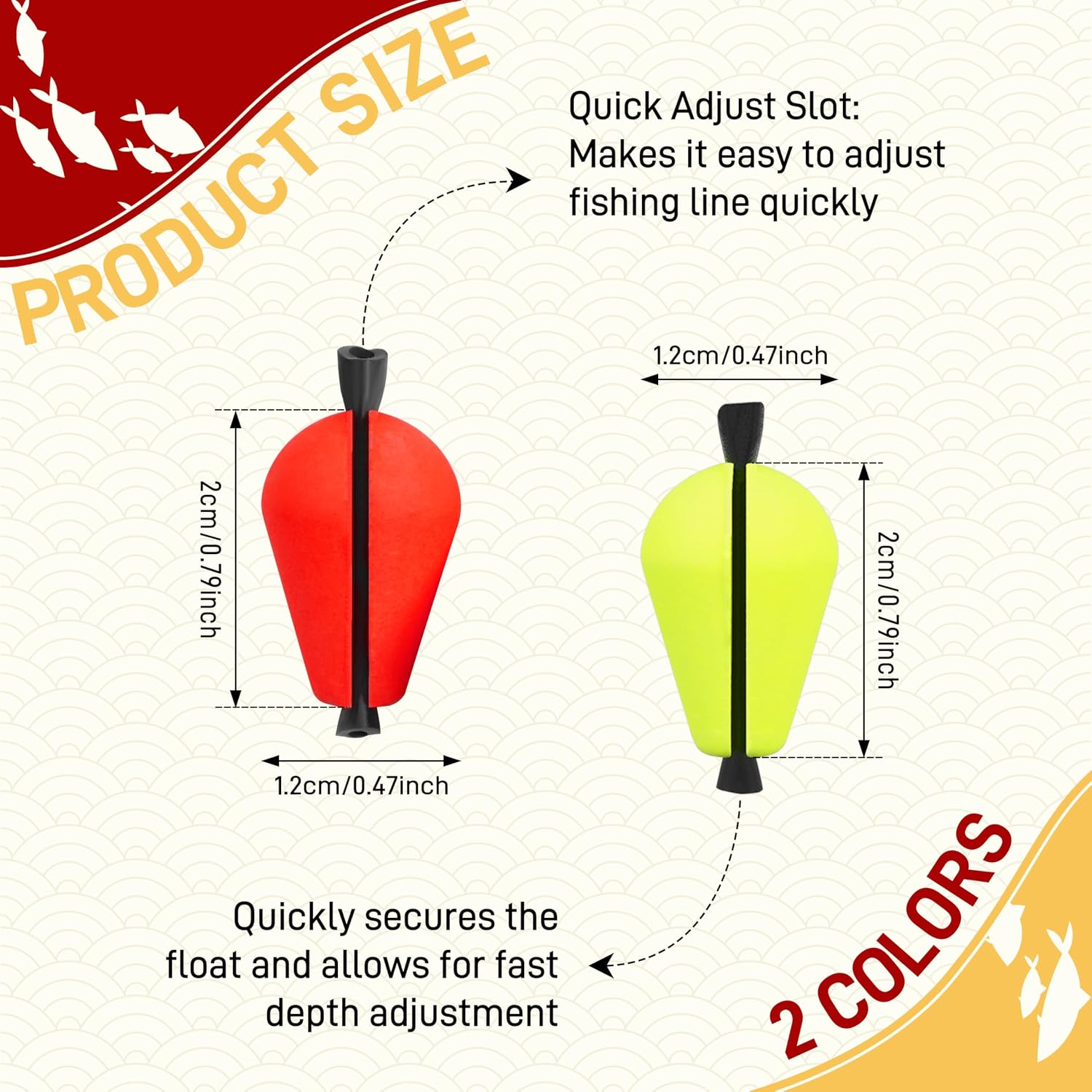 Trout Floats 20/50pcs Slotted Fishing Bobbers Fly Fishing Strike Indicators | Foam Teardrop Fishing Floats for Trout Catfish Freshwater Saltwater, Easy to Adjust, Bright Colors