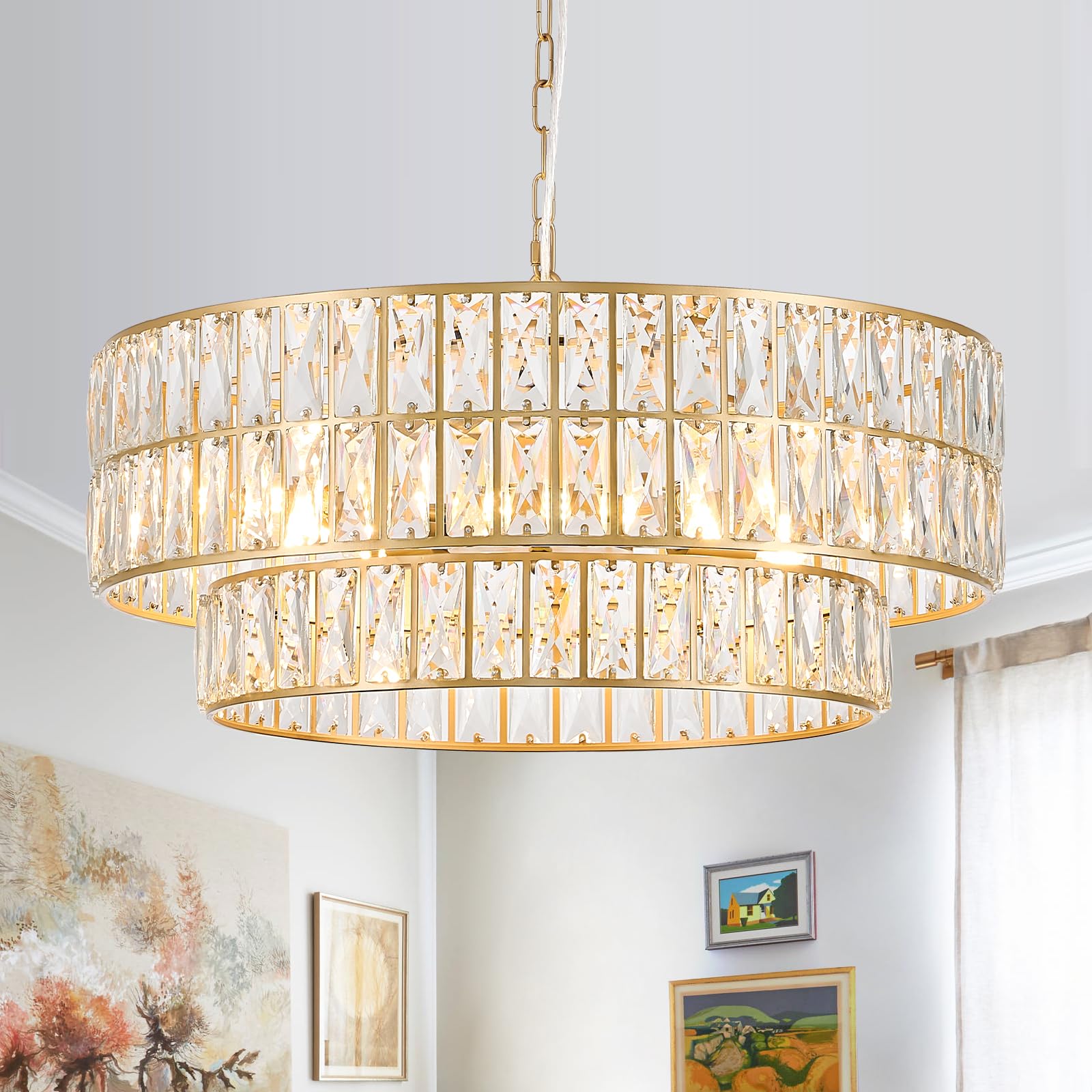 CATINER Gold Crystal Chandelier