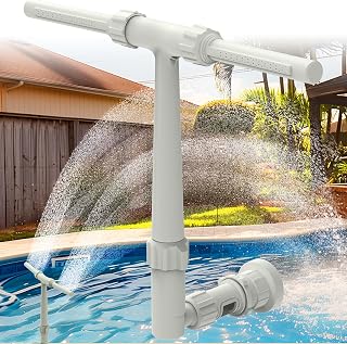 8 Spray Pool Fountain for Above & In-Ground Pools, Adjustable Multi-Stream Sprinkler with Rainbow Effect, Cooling & Decoration
