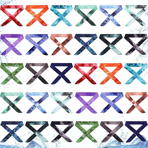 Envolturas refrescantes para el cuello, bandana de teñido anudado, enfriadores de cuello para climas cálidos, bufanda de enfriamiento de hielo para