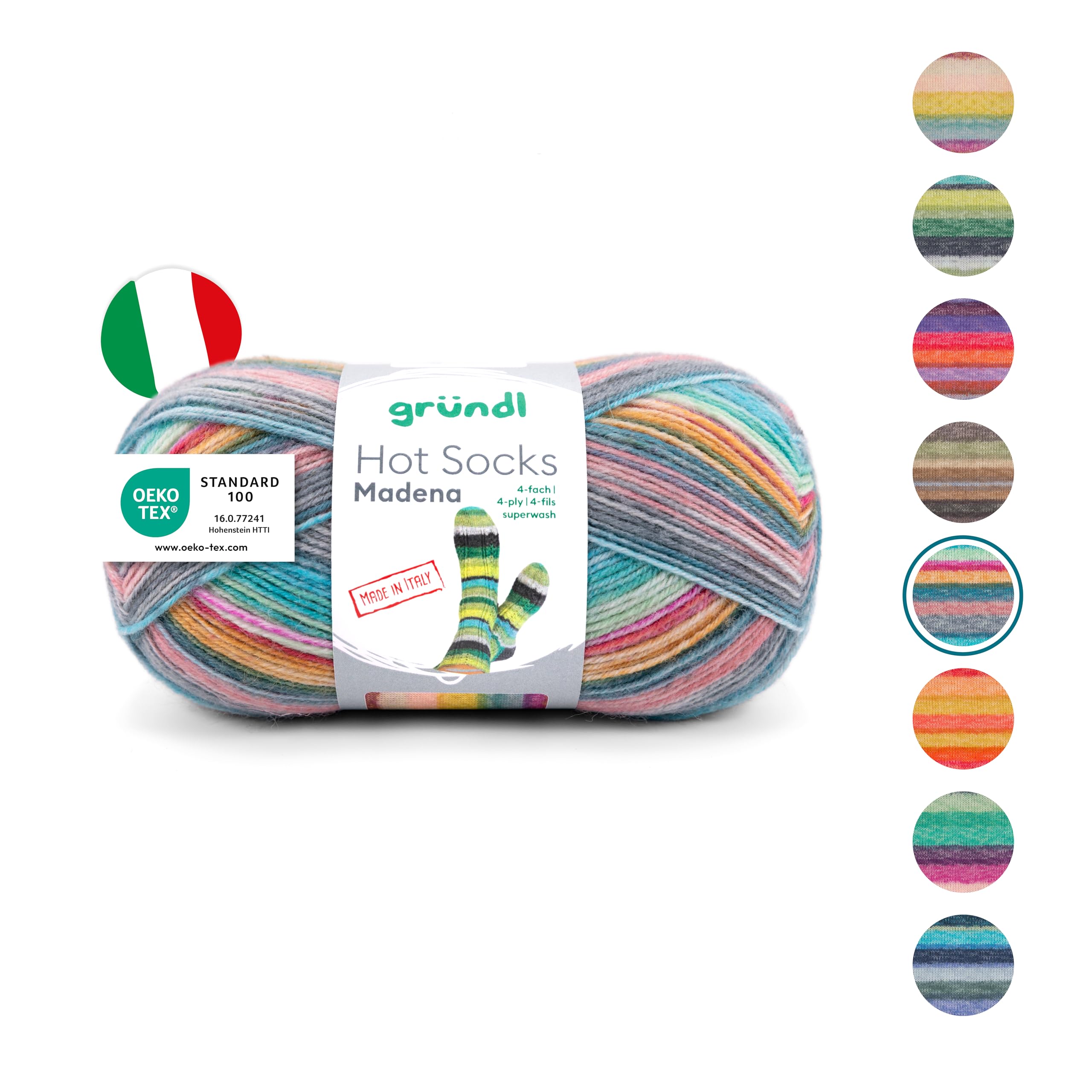 Gründl Hot Socks Madena 3509-05 Sock Knitting Yarn (Pack of 1)