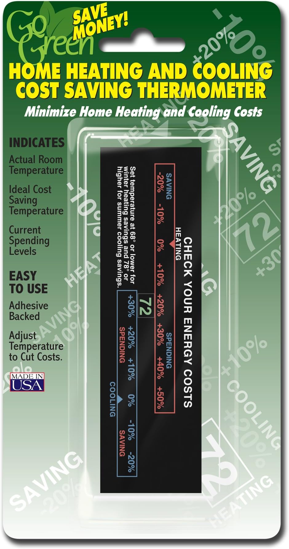 Home Heating & Cooling Thermometer (Pack of 2)