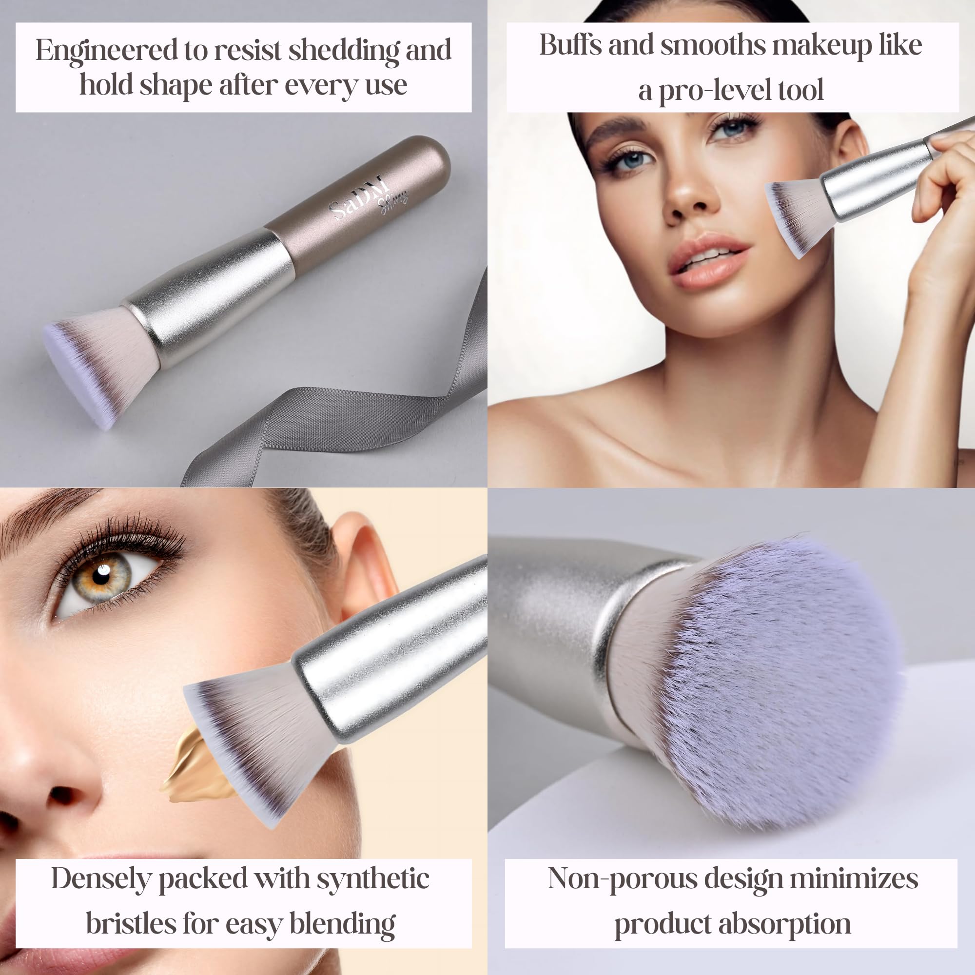 Profesjonalny pędzel kabuki do makijażu twarzy – blender do pudru, kremu, podkładu, różu i bronzera