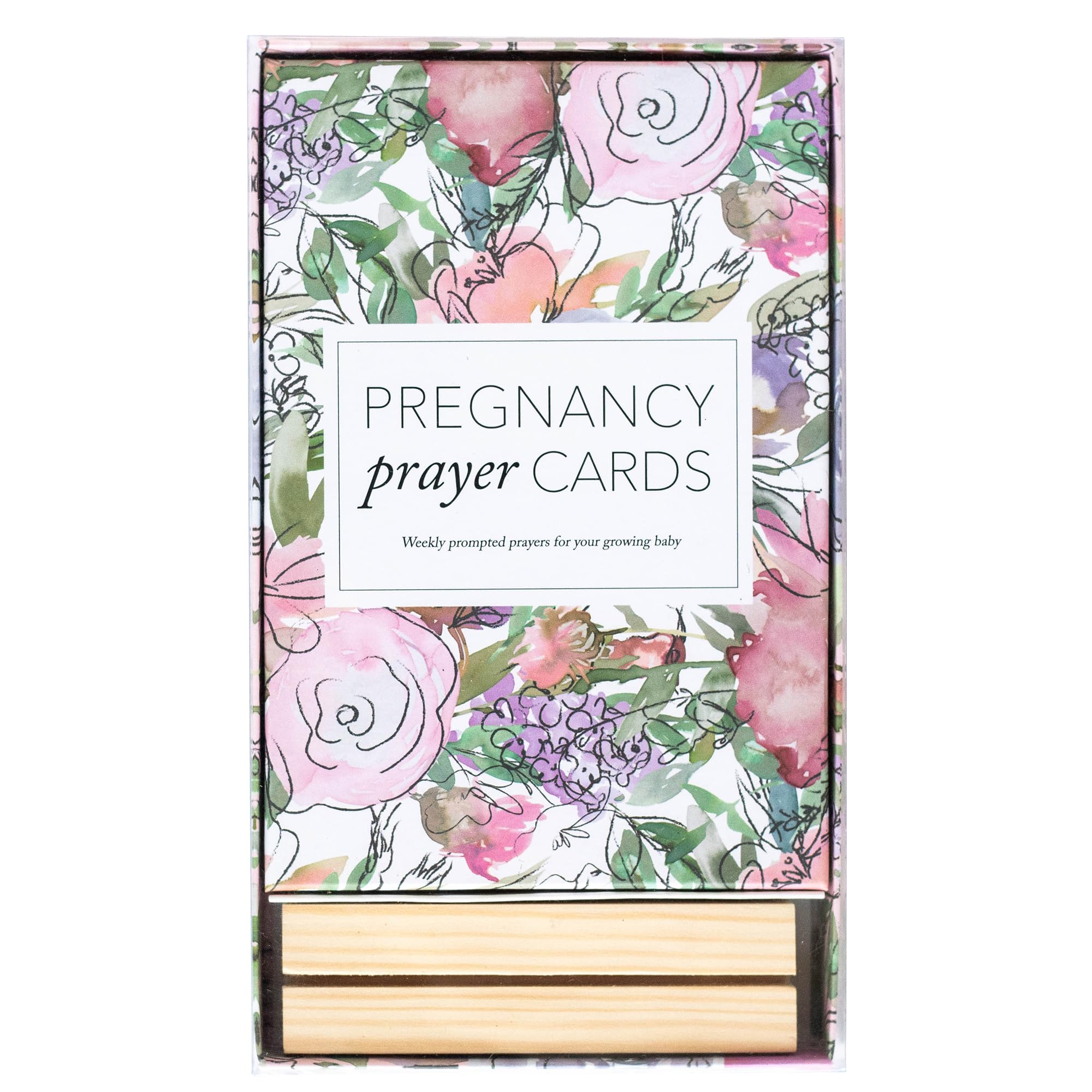 DUNCAN & STONE PAPER CO. 20 Pregnancy Milestone Cards – Weekly Prayer, Bible Verse Pregnancy Card w/Stand - 42 Weeks Pregnancy Milestone Signs - New
