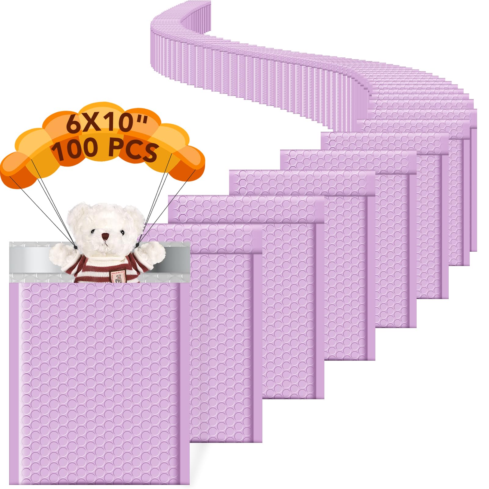 Metronic Bubble Mailers 6x10 Inch 100 Pack Cute Bubble Mailer Usable Size 6x9" Waterproof Padded Envelopes Opaque Padded Envelopes Thick Packaging for