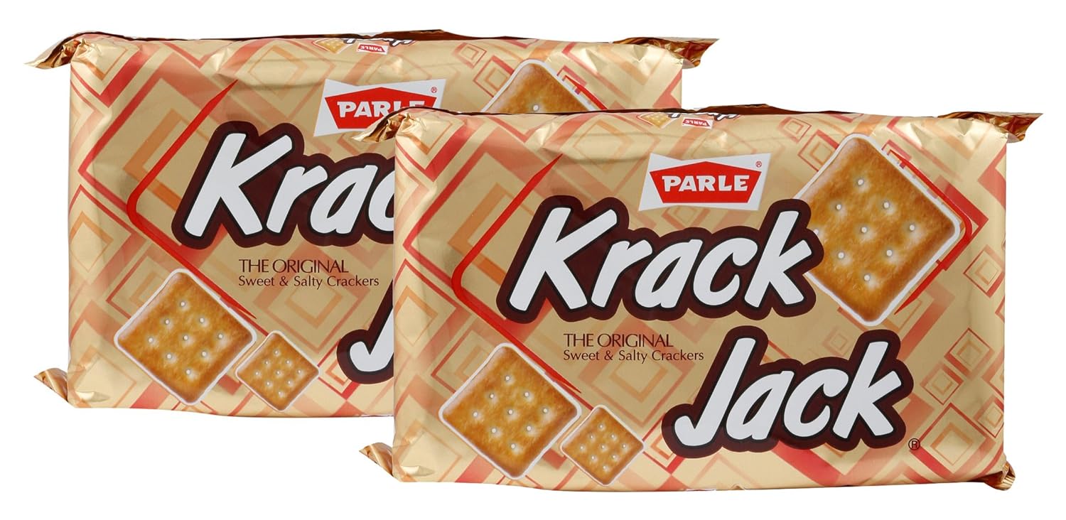 Parle Biscuit Krack Jack, 2x200g Promo Pack (Buy 2 Get 20 Percent Off