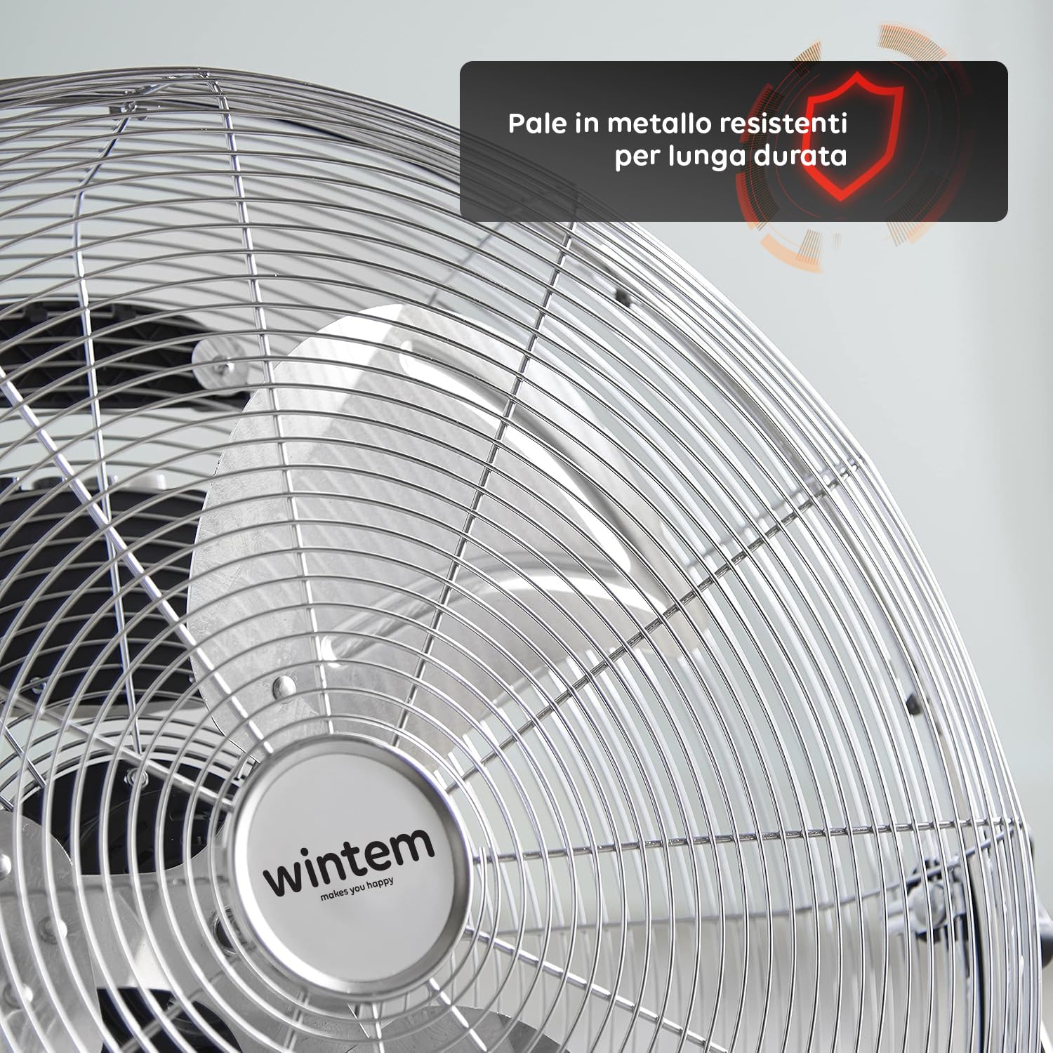 Avilia - Ventilatore a Piantana da Terra Inclinazione Regolabile – Ø40 cm, 3 Pale Metallo, 65W, 3 Velocità | Ventilatore da Terra Potente, Griglia Rete 410, Cavo 1,8 m, Spina Francese (Silver)