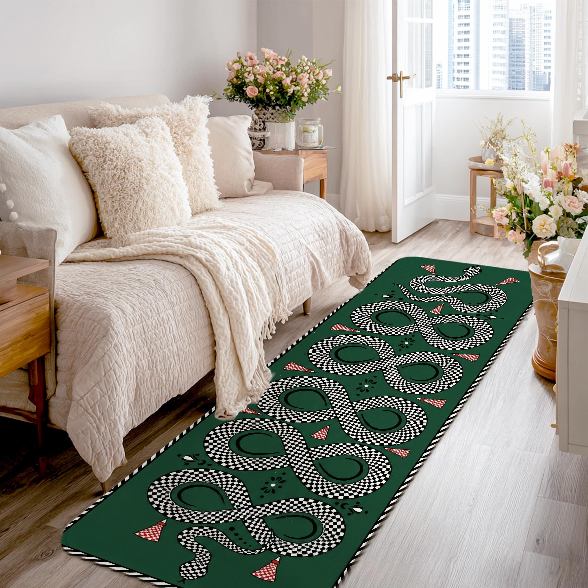 Tapis de couloir moderne serpent en éponge pour entrée et cuisine