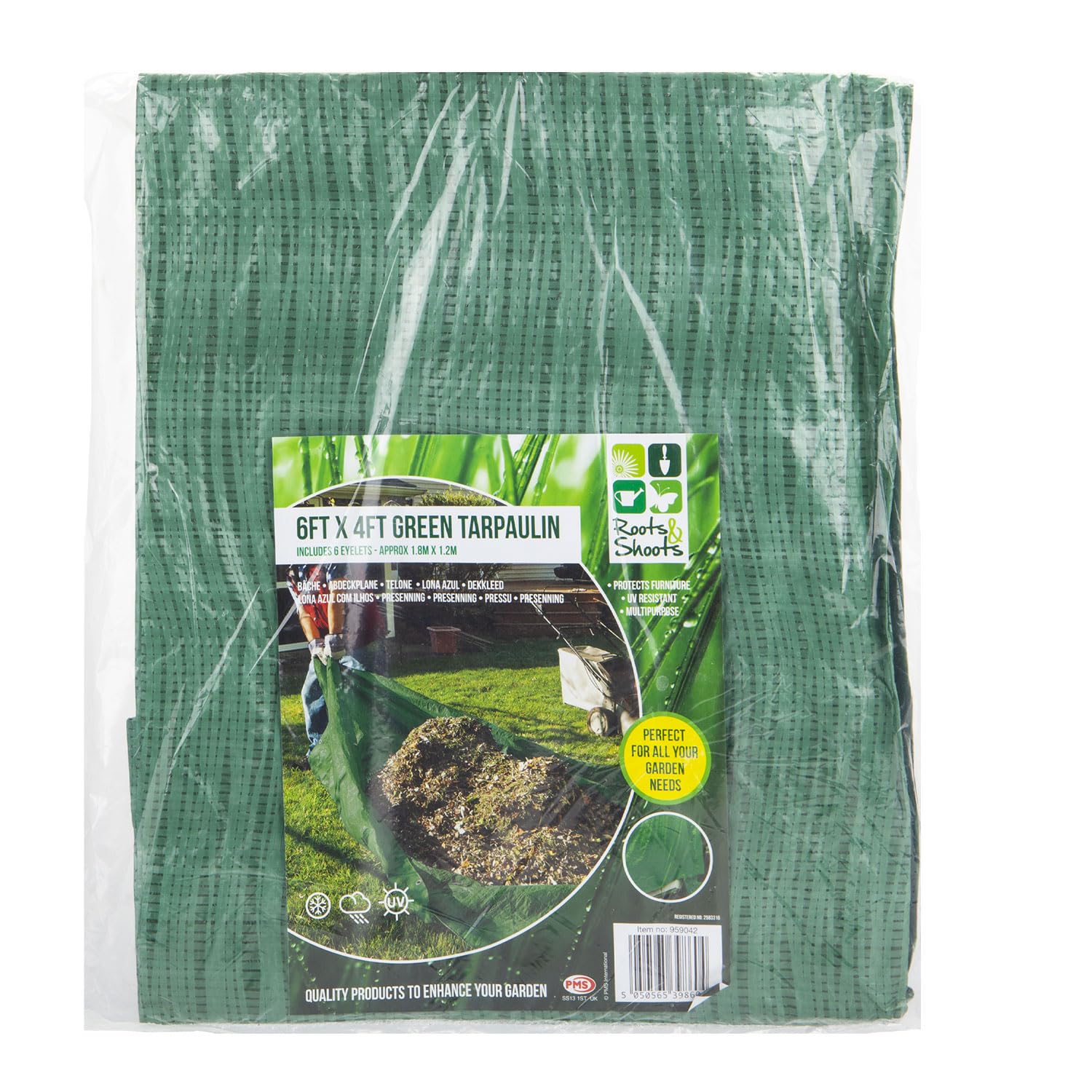Tarpaulin Eyelets Tarp Provides Elements Protection 6 X Green from B&Q