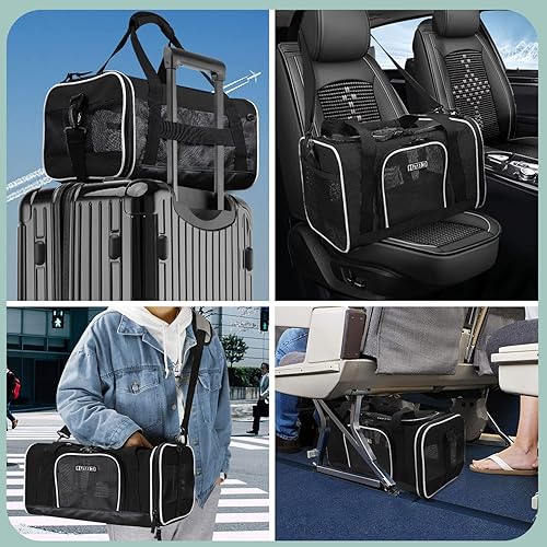 Miniatura 46 de Petskd Transportador de mascotas de 17 x 13 x 9.5 pulgadas, aprobado por aerolíneas suroestes, bolsa de viaje para gatos pequeños y perros